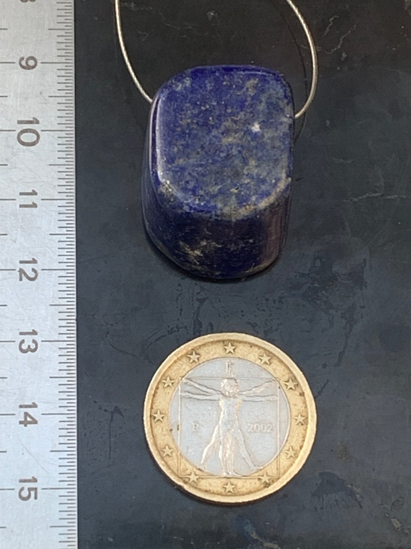 Lapis lazuli, pierre de finition polie et percée en latéral, qualité AA à AAA, 27mm x 20 x 17, parfait pour faire une composition de collier ou en pendentif !