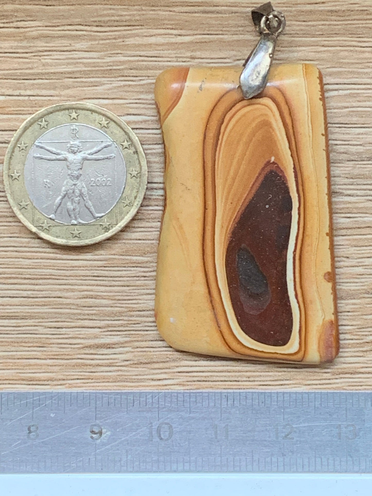 Jaspe paysage, pendentif de 60x30x5 millimètres, vendu avec cordon coulissant (réglable), en cuir noir de 40 à 70 centimètres !