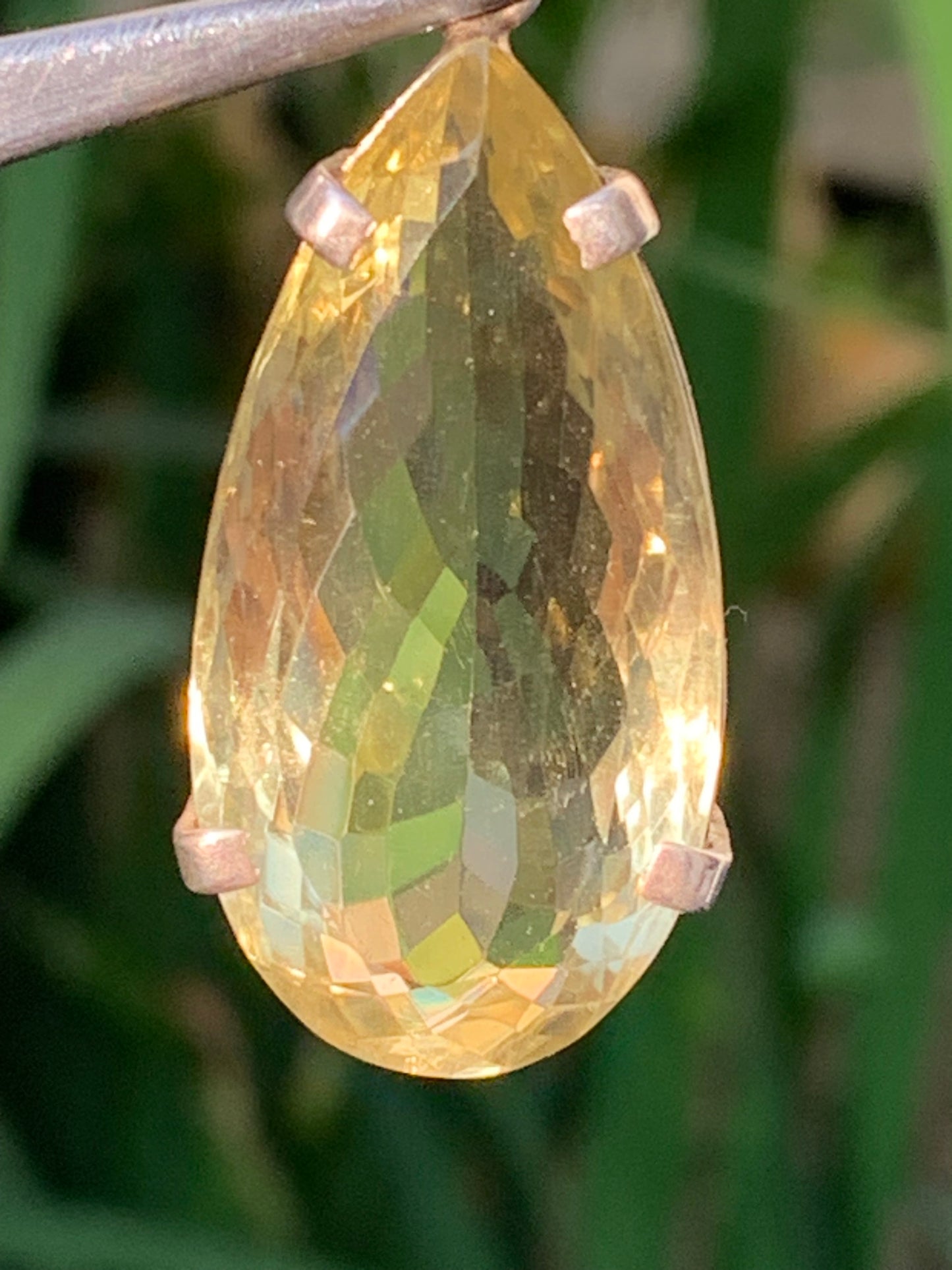 Citrine, Silver pendant, 47mm high x 20mm wide x 12mm thick. Sold with adjustable cord!