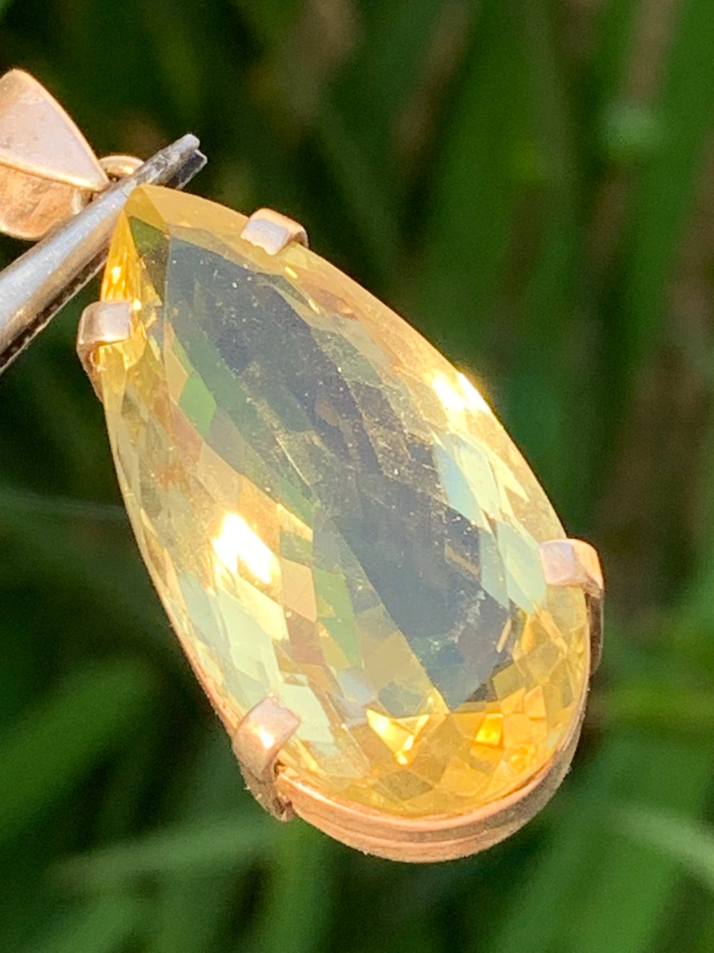 Citrine, Silver pendant, 47mm high x 20mm wide x 12mm thick. Sold with adjustable cord!