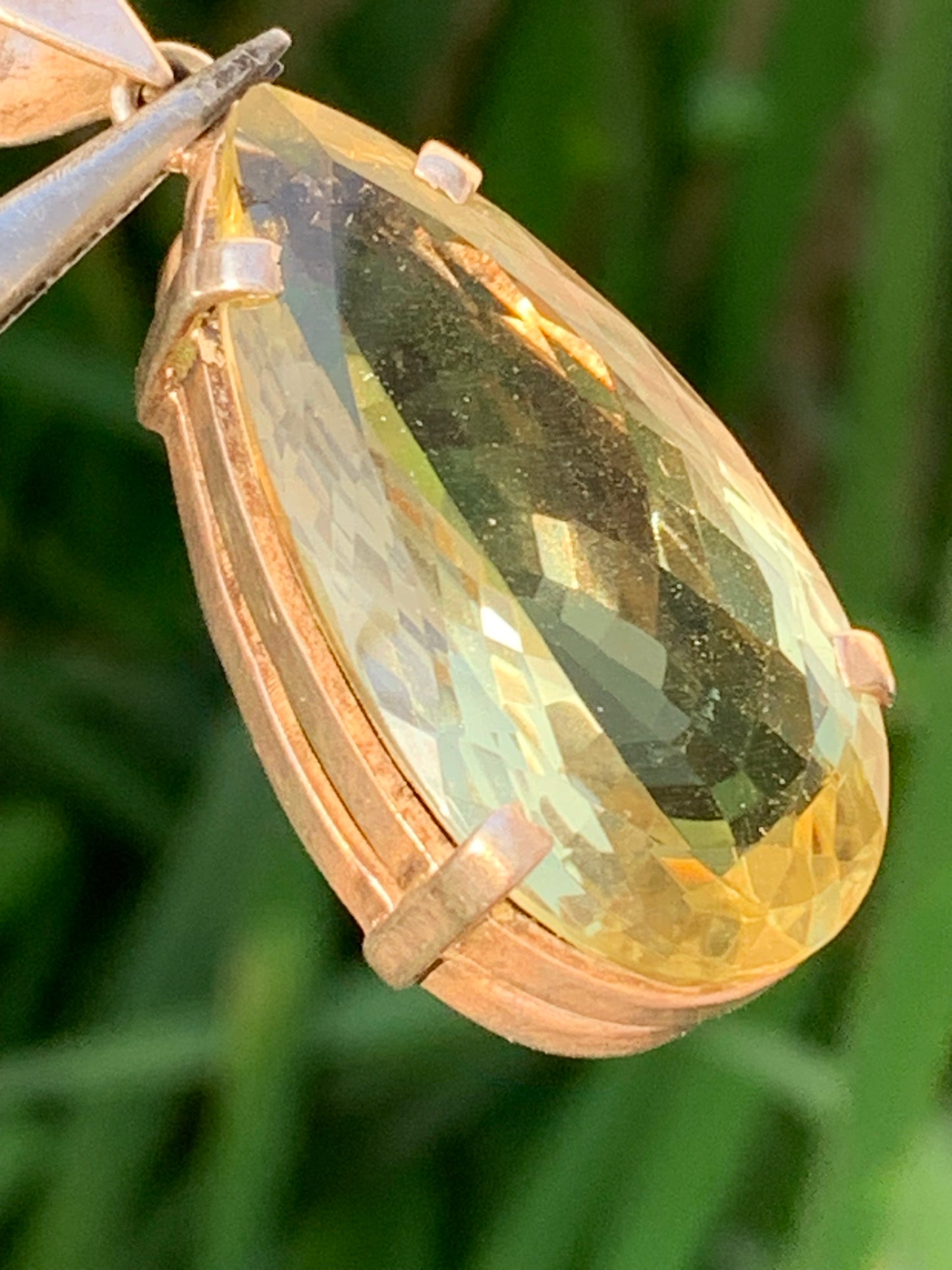 Citrine, Silver pendant, 47mm high x 20mm wide x 12mm thick. Sold with adjustable cord!