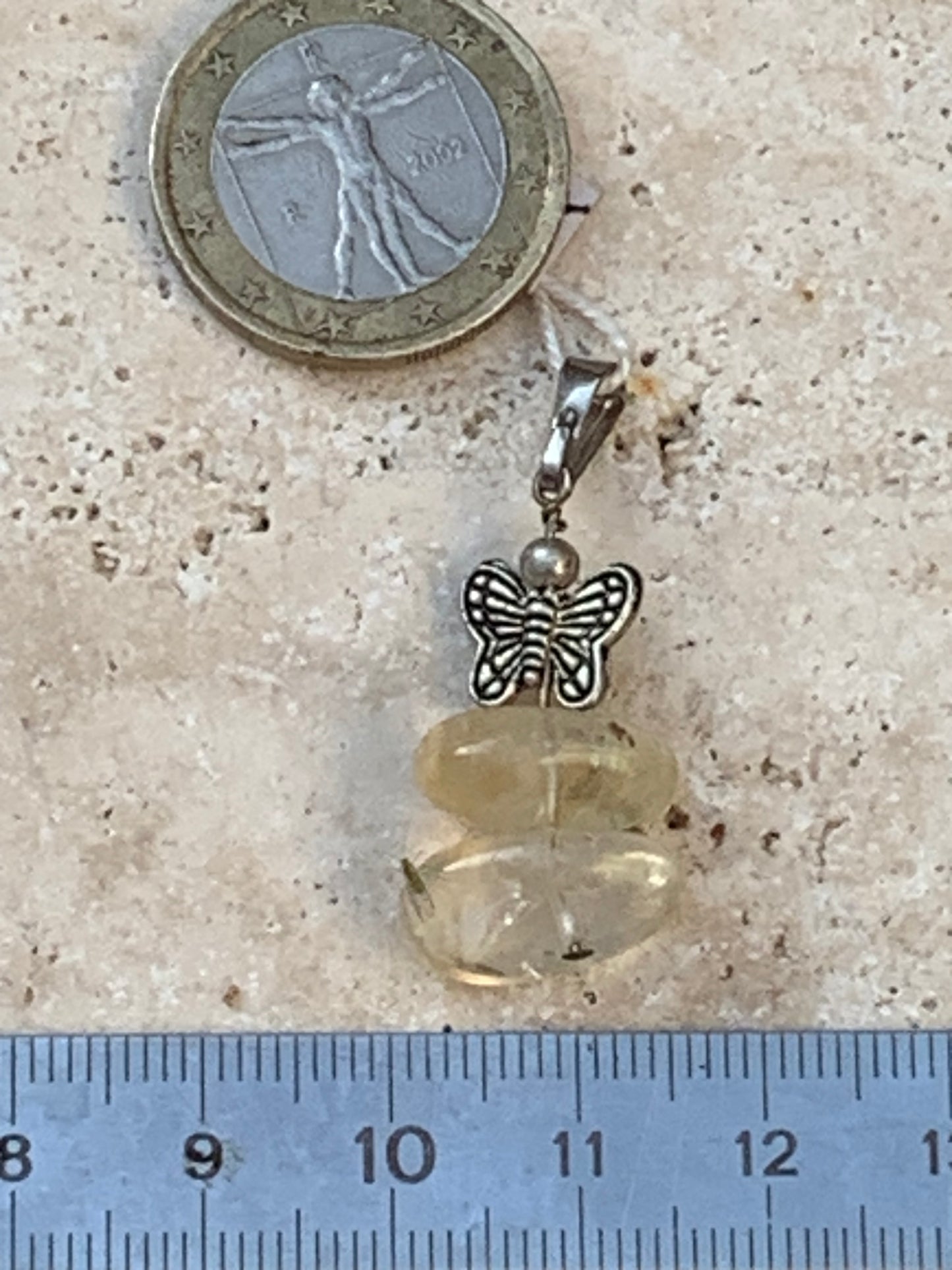 Citrine, Silver pendant, 35 mm high x 15 mm wide x 10 mm thick. Sold with adjustable cord!