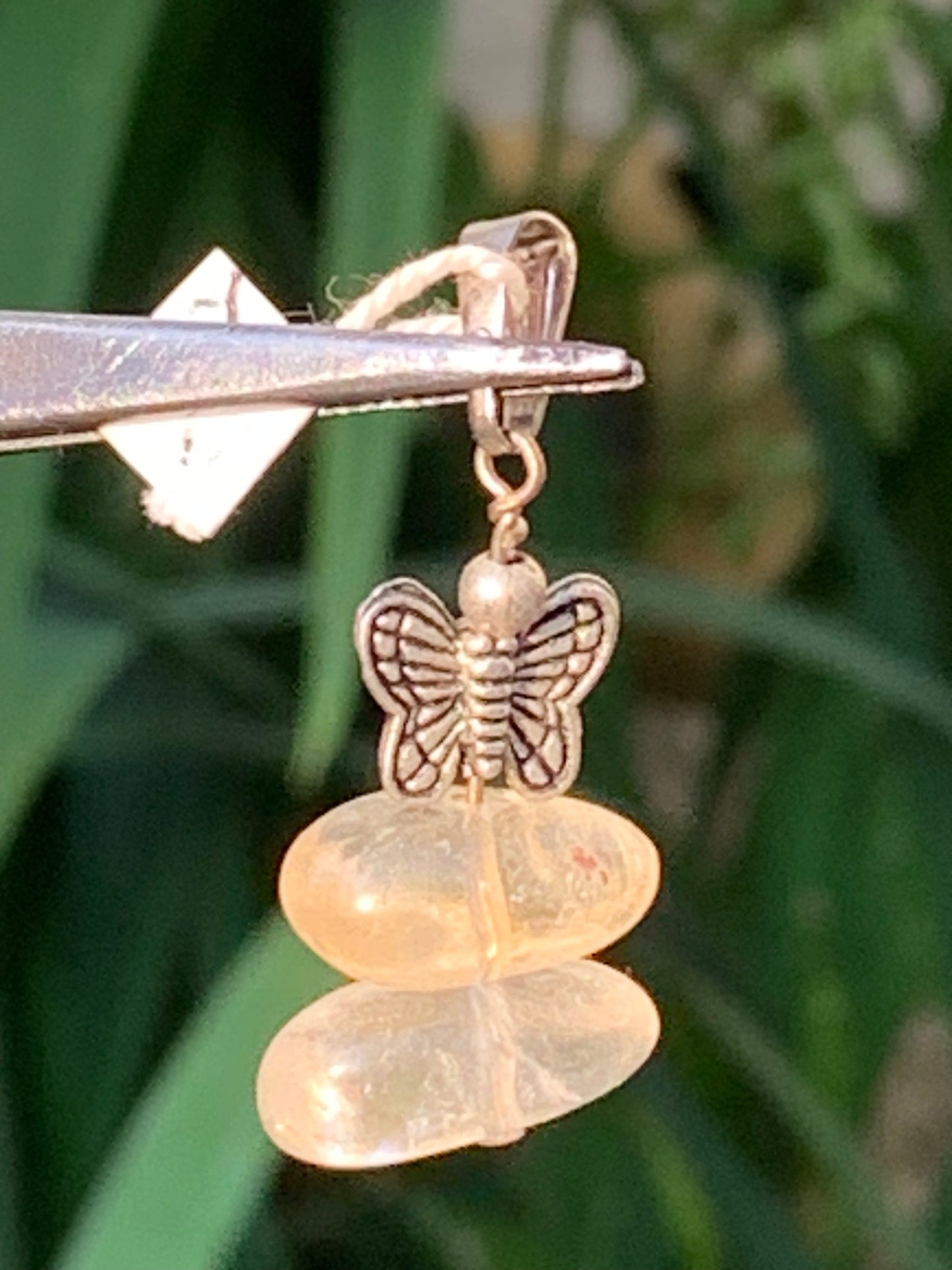 Citrine, Silver pendant, 35 mm high x 15 mm wide x 10 mm thick. Sold with adjustable cord!