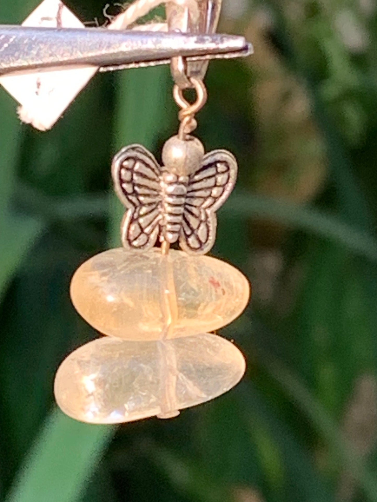 Citrine, Silver pendant, 35 mm high x 15 mm wide x 10 mm thick. Sold with adjustable cord!