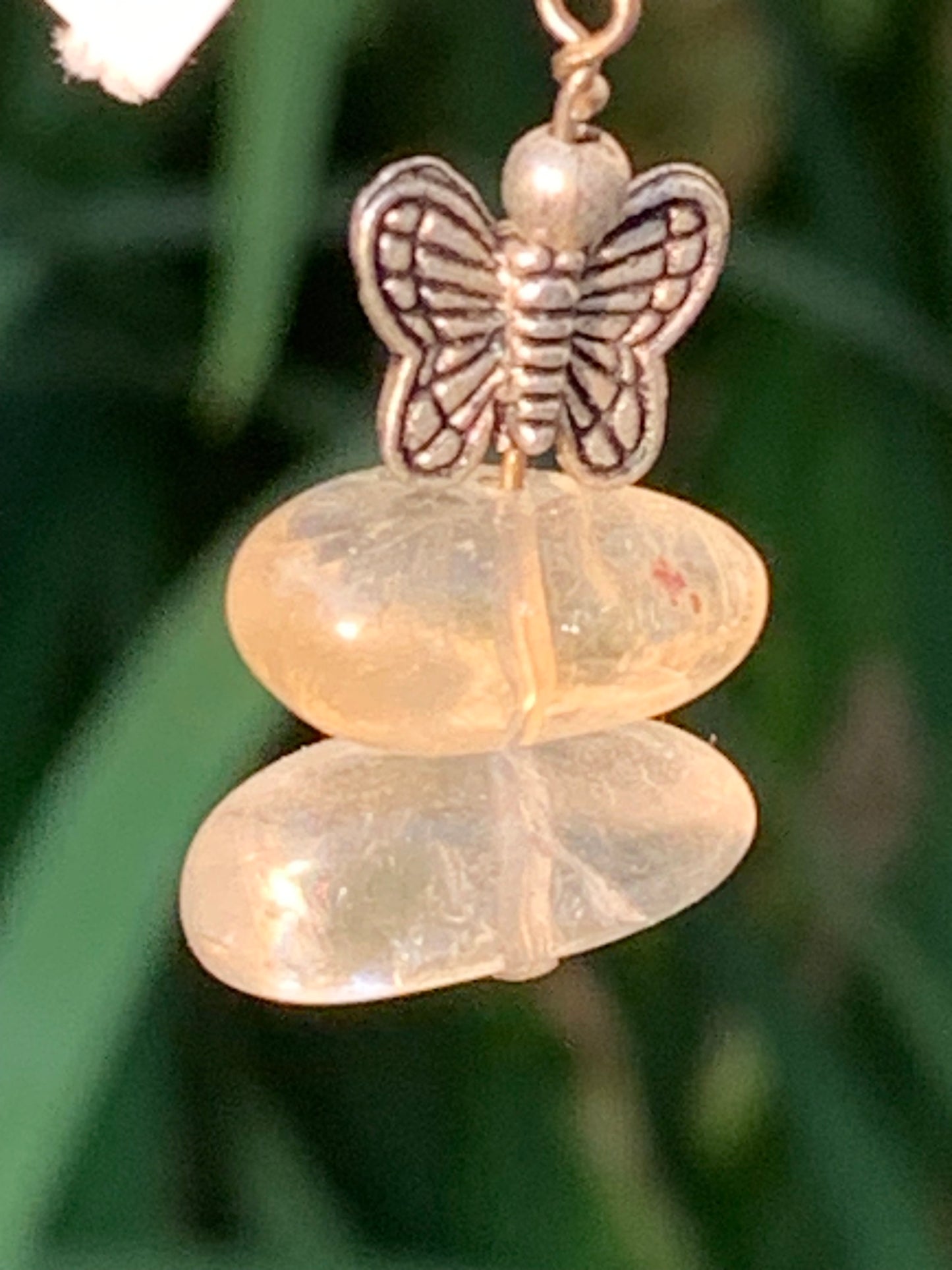 Citrine, Silver pendant, 35 mm high x 15 mm wide x 10 mm thick. Sold with adjustable cord!