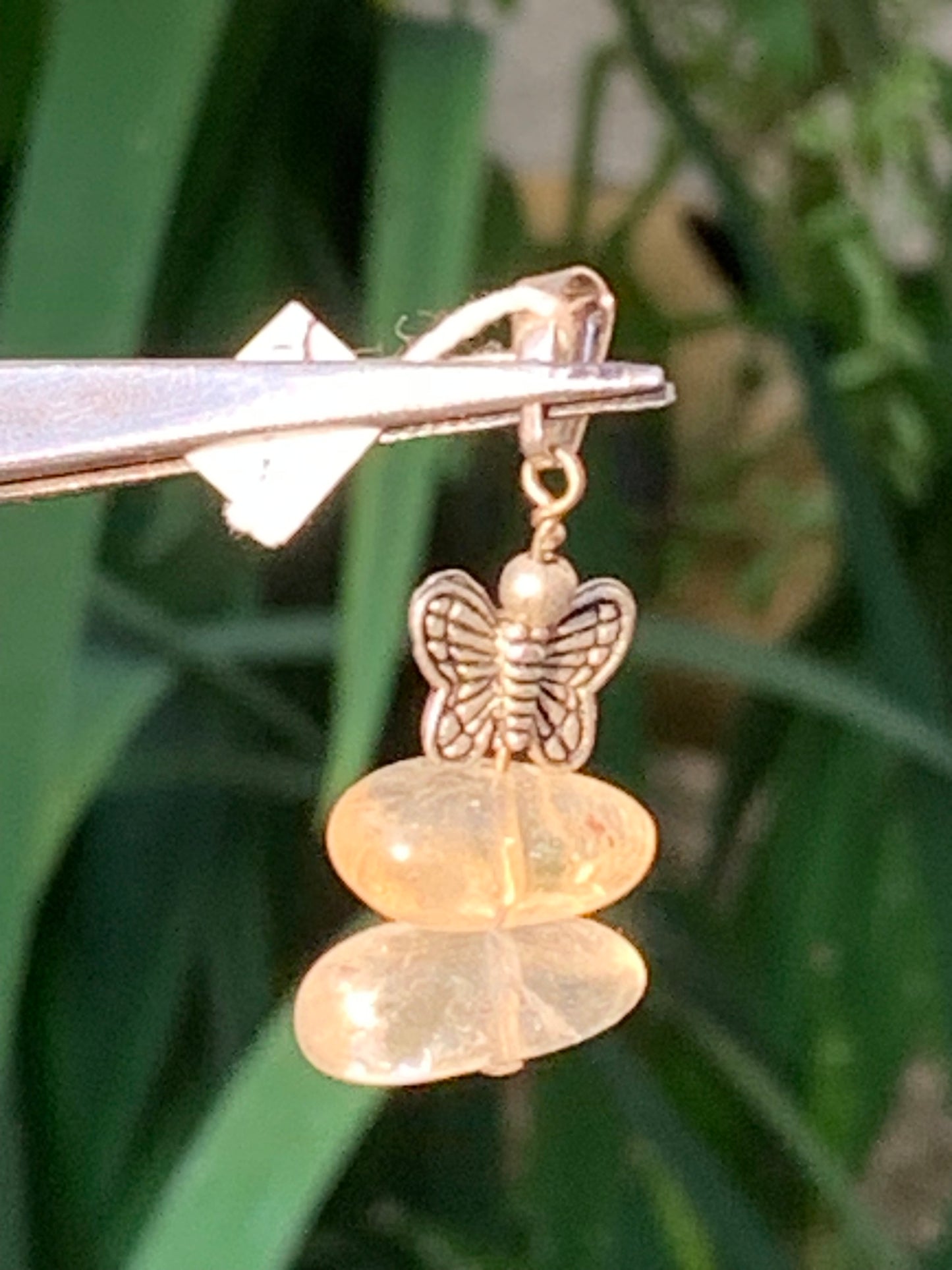 Citrine, Silver pendant, 35 mm high x 15 mm wide x 10 mm thick. Sold with adjustable cord!