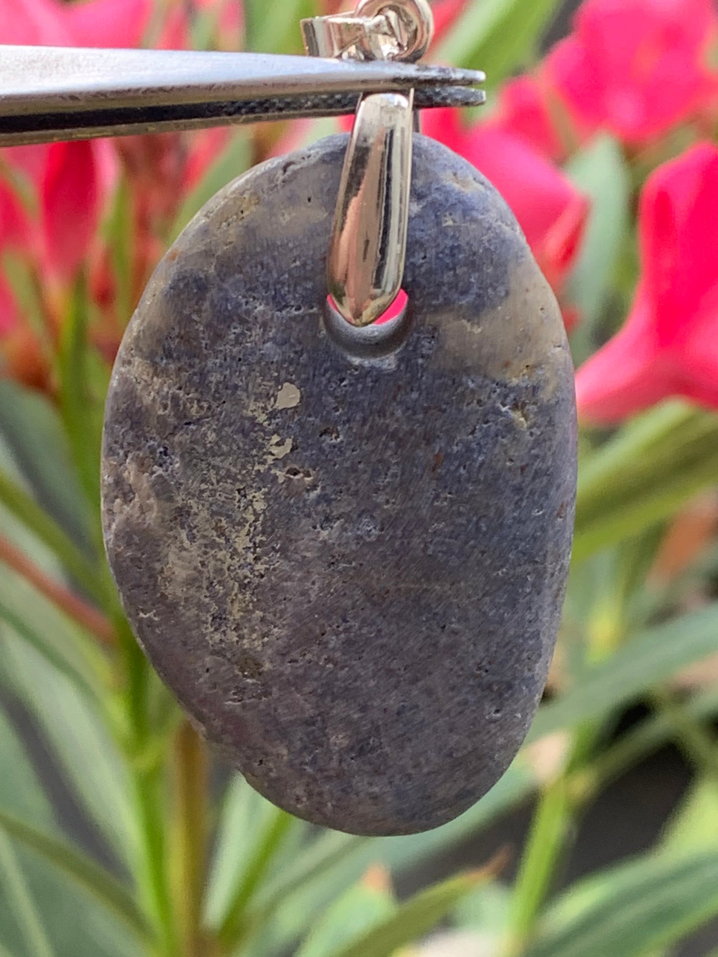 Dumortierite, pendant measuring 45mm high x30 x10. Sold with an adjustable black cord!