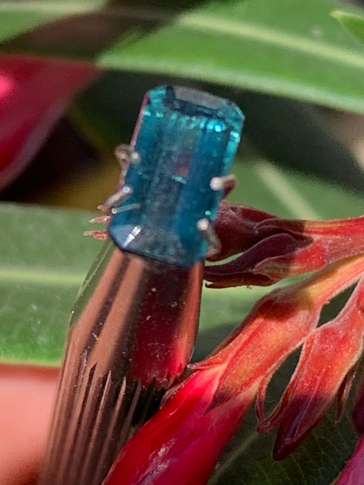 Tourmaline bleue/ Indicolite, pierre taillée de 10mm x 5 x 4 - 1,5 carat. Parfait en bijouterie, collection ,exposition...