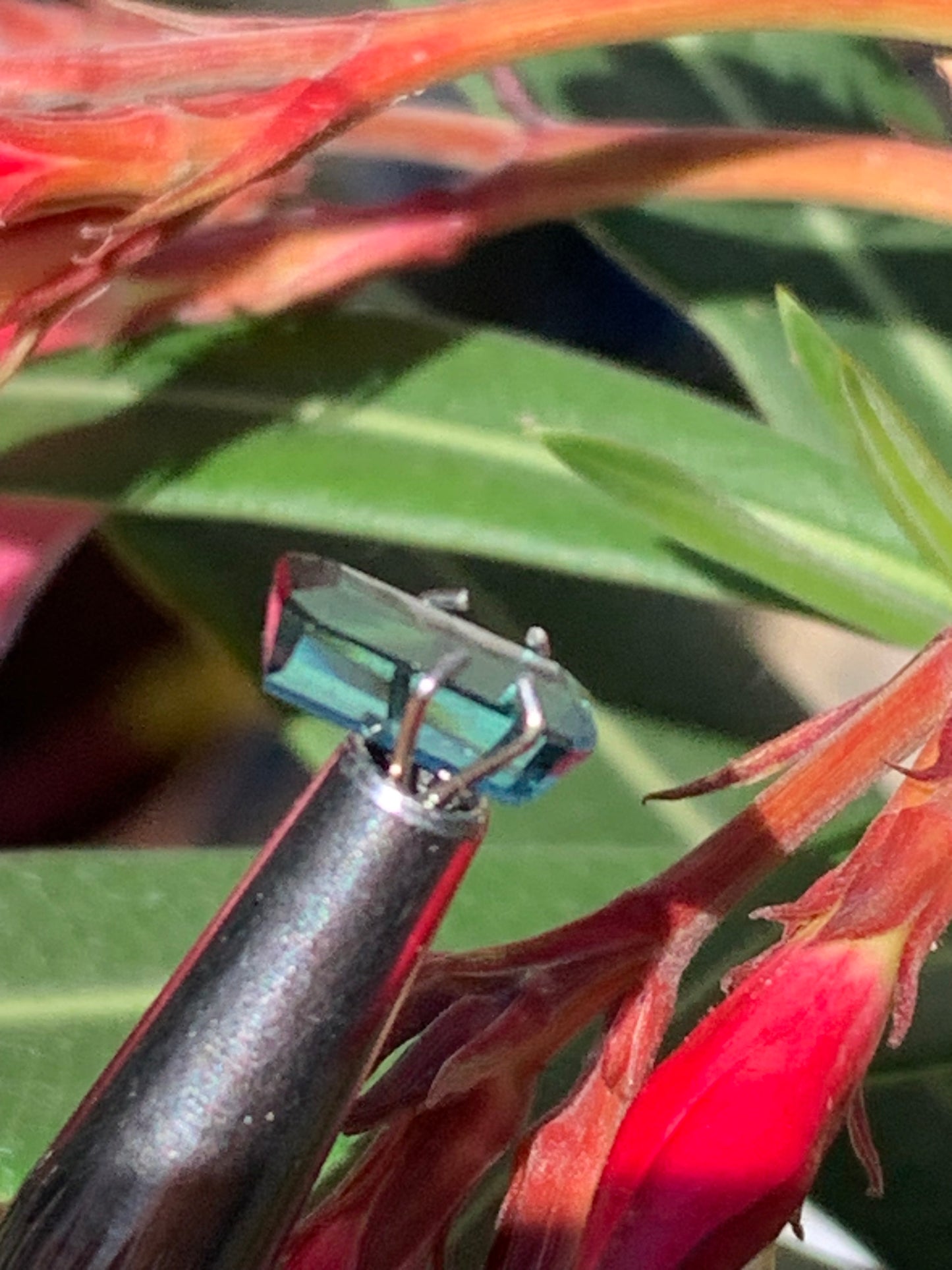 Tourmaline bleue/ Indicolite, pierre taillée de 10mm x 5 x 4 - 1,5 carat. Parfait en bijouterie, collection ,exposition...