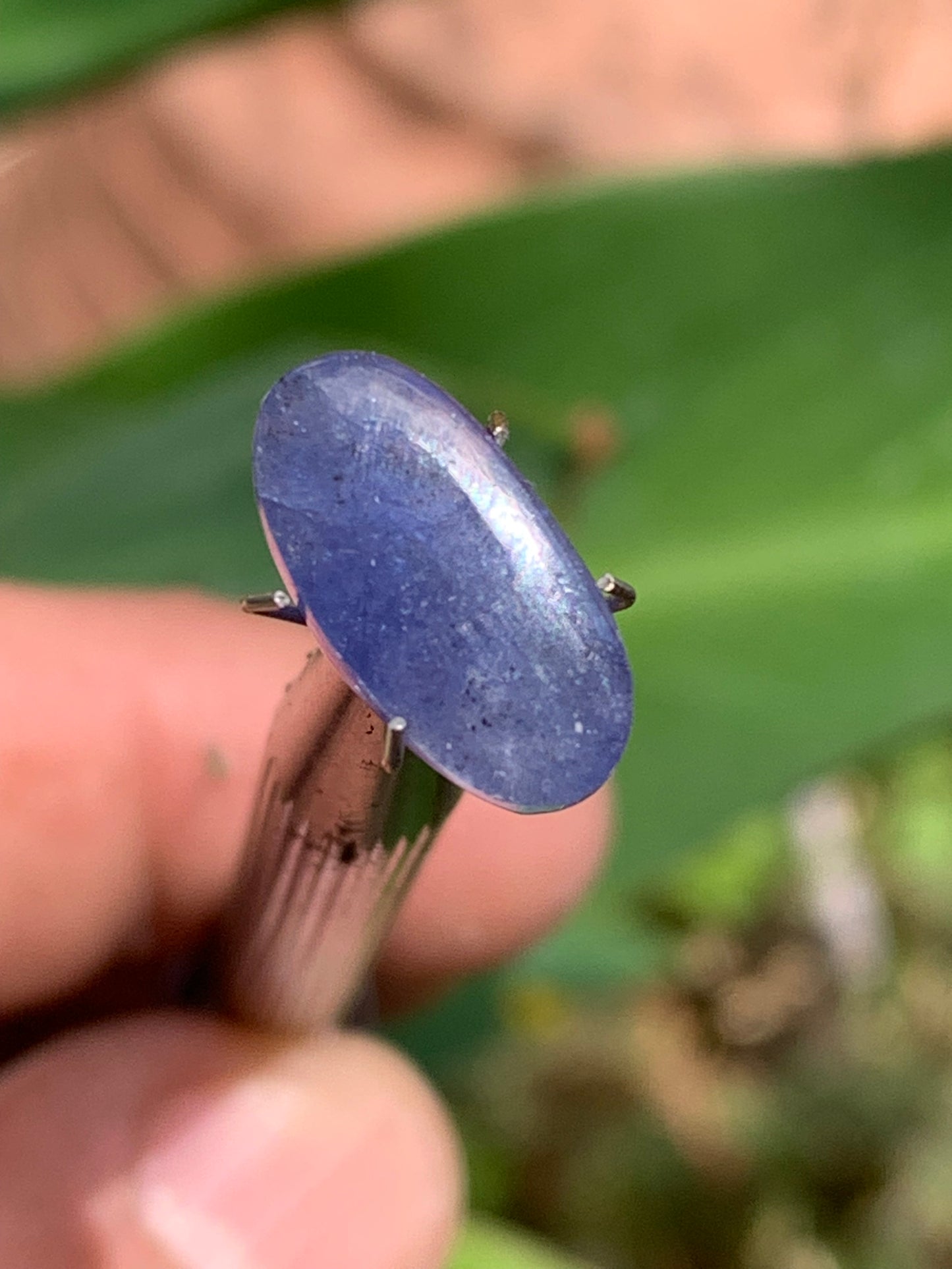 Cyanite disthène, cabochon de 15mm x 8 x 4 - 5 carats. Parfait en bijouterie, collection ,exposition...