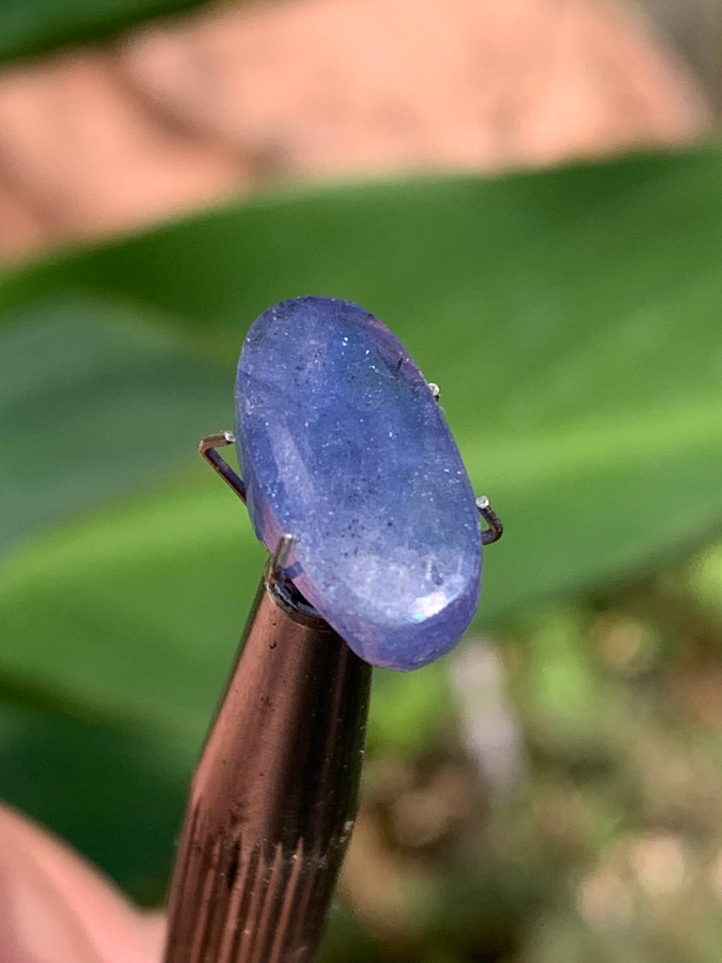 Cyanite disthène, cabochon de 15mm x 8 x 4 - 5 carats. Parfait en bijouterie, collection ,exposition...