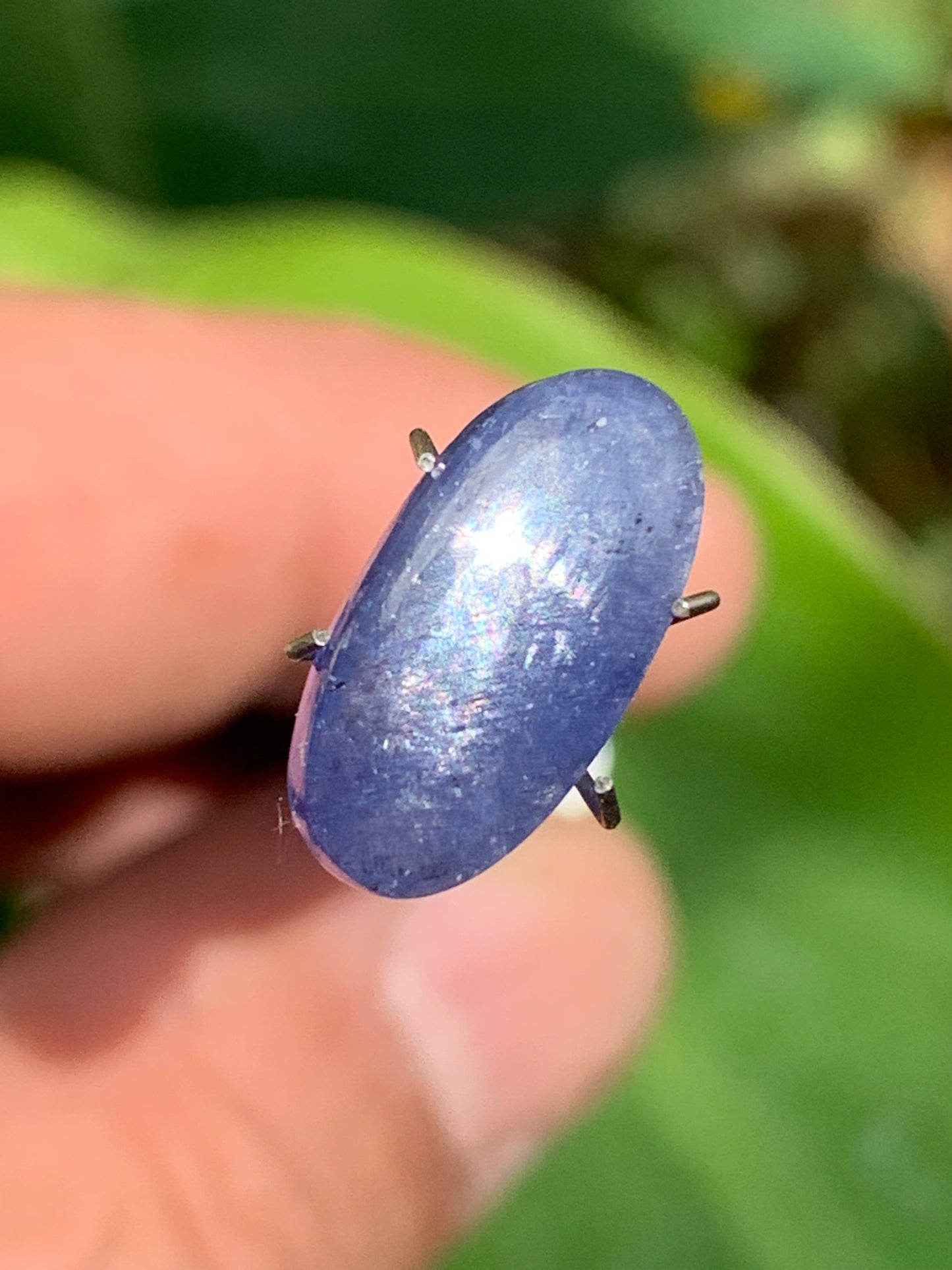 Cyanite disthène, cabochon de 15mm x 8 x 4 - 5 carats. Parfait en bijouterie, collection ,exposition...