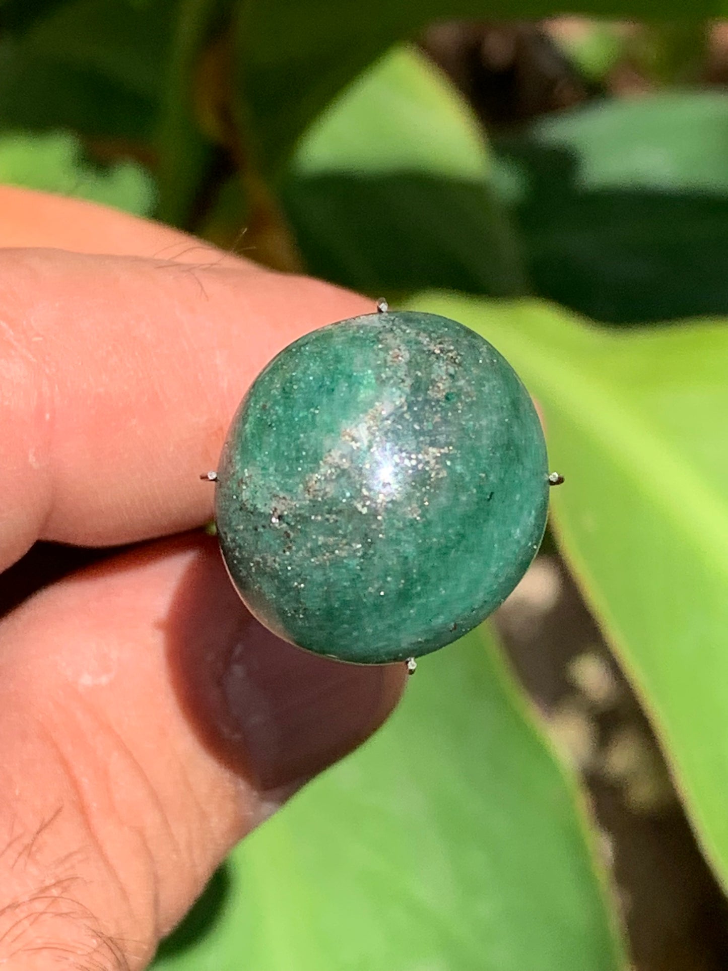Quartz vert/ Aventurine, cabochon de 20mm x19 x9 - 25 carats. Parfait en bijouterie, collection ,exposition...