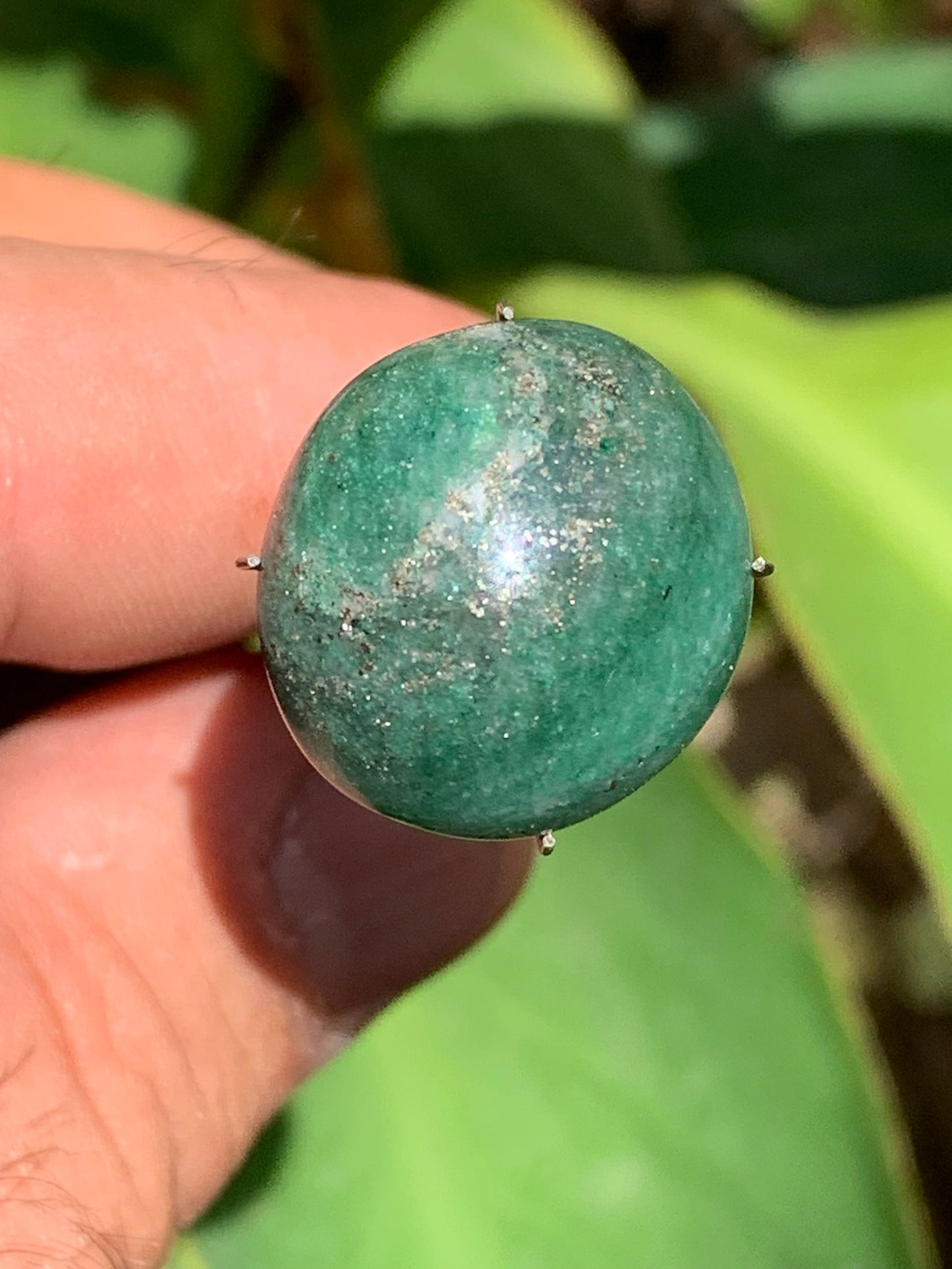 Quartz vert/ Aventurine, cabochon de 20mm x19 x9 - 25 carats. Parfait en bijouterie, collection ,exposition...