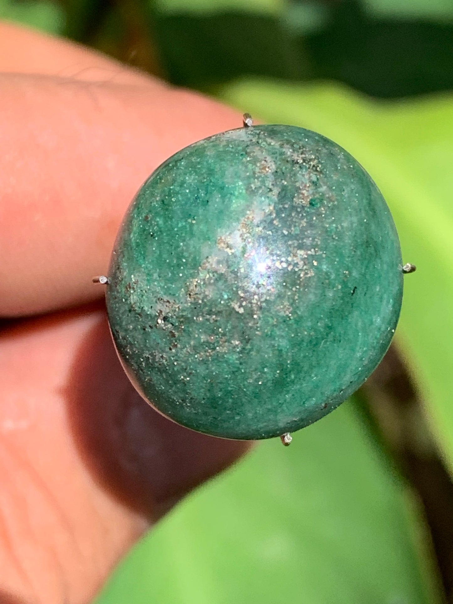 Quartz vert/ Aventurine, cabochon de 20mm x19 x9 - 25 carats. Parfait en bijouterie, collection ,exposition...