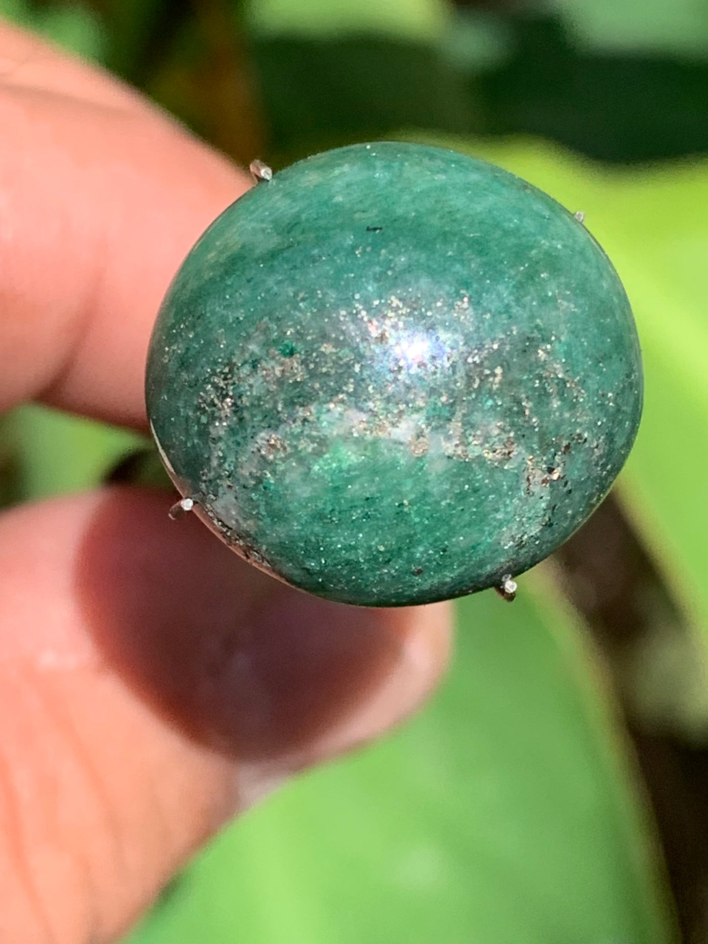 Quartz vert/ Aventurine, cabochon de 20mm x19 x9 - 25 carats. Parfait en bijouterie, collection ,exposition...