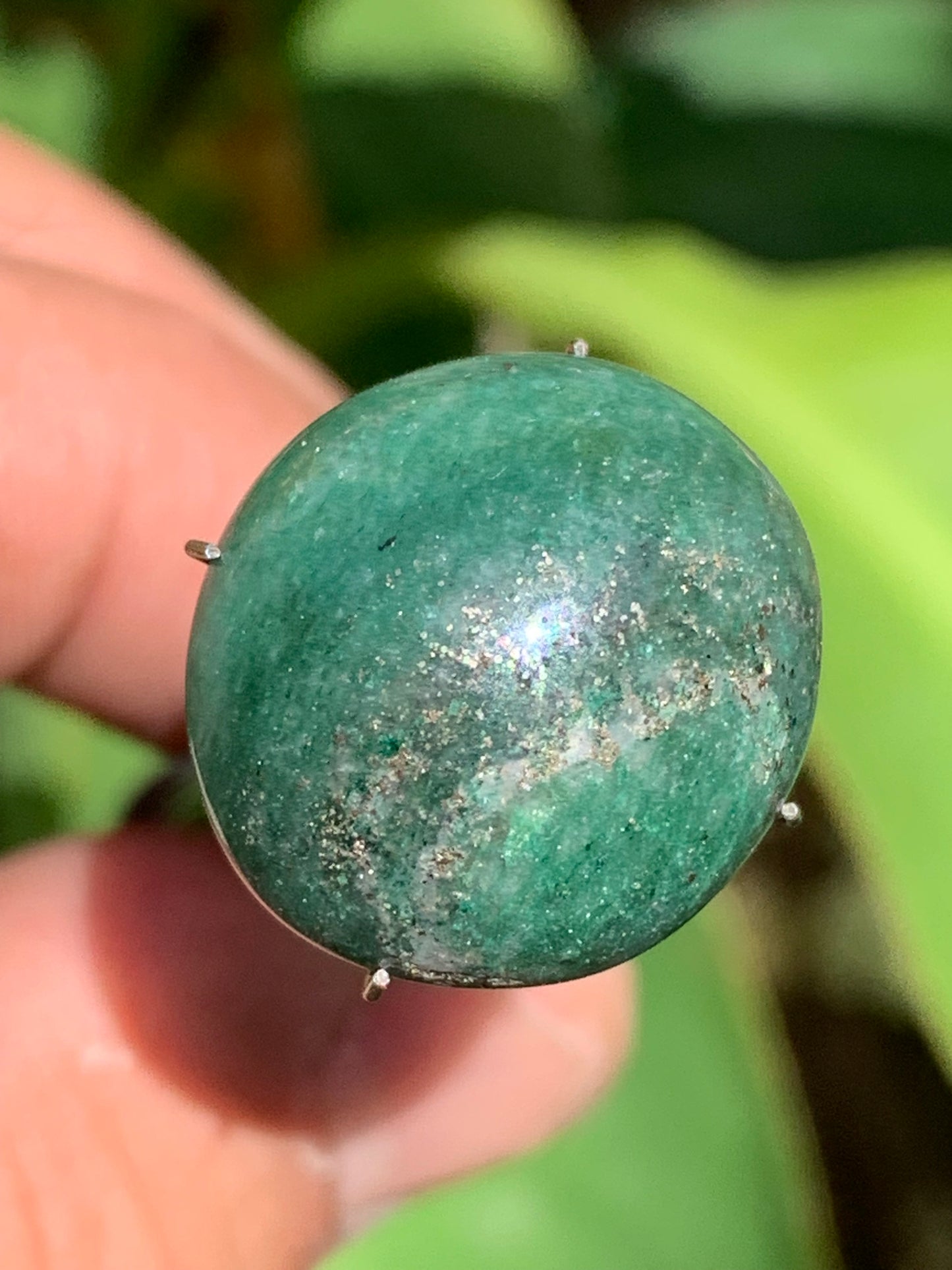 Quartz vert/ Aventurine, cabochon de 20mm x19 x9 - 25 carats. Parfait en bijouterie, collection ,exposition...