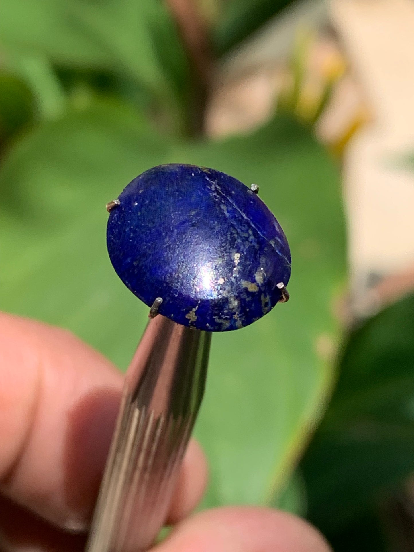 Lapis lazuli, cabochon de 15mm x13 x5 - 6,5 carats. Parfait en bijouterie, collection ,exposition...
