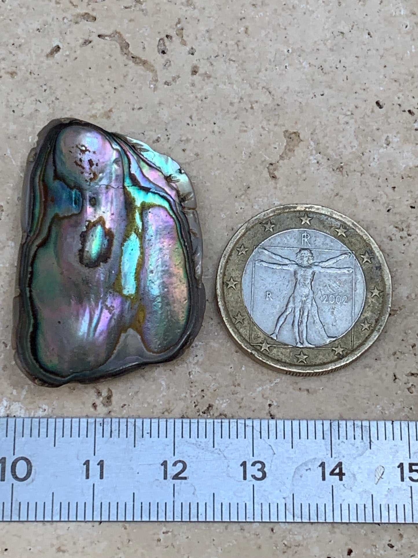 Nacre, pièce de 38mm x24 x3 - 3,5 grammes. Parfait en bijouterie, collection ,exposition...
