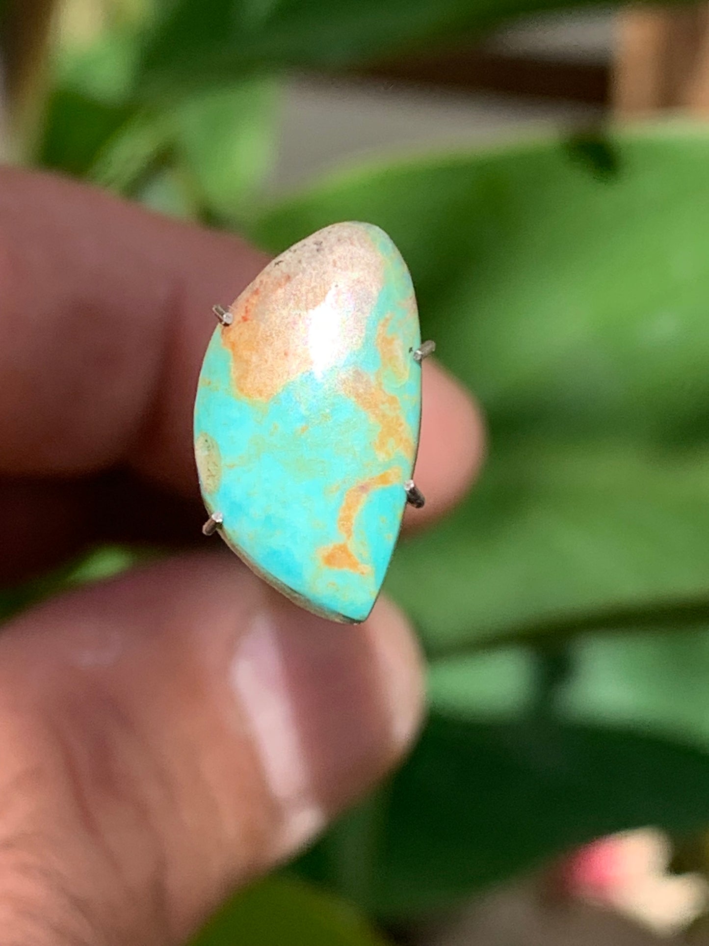Turquoise, cabochon de 17mm x10 x2 - 2 carats. Parfait en bijouterie, collection ,exposition...