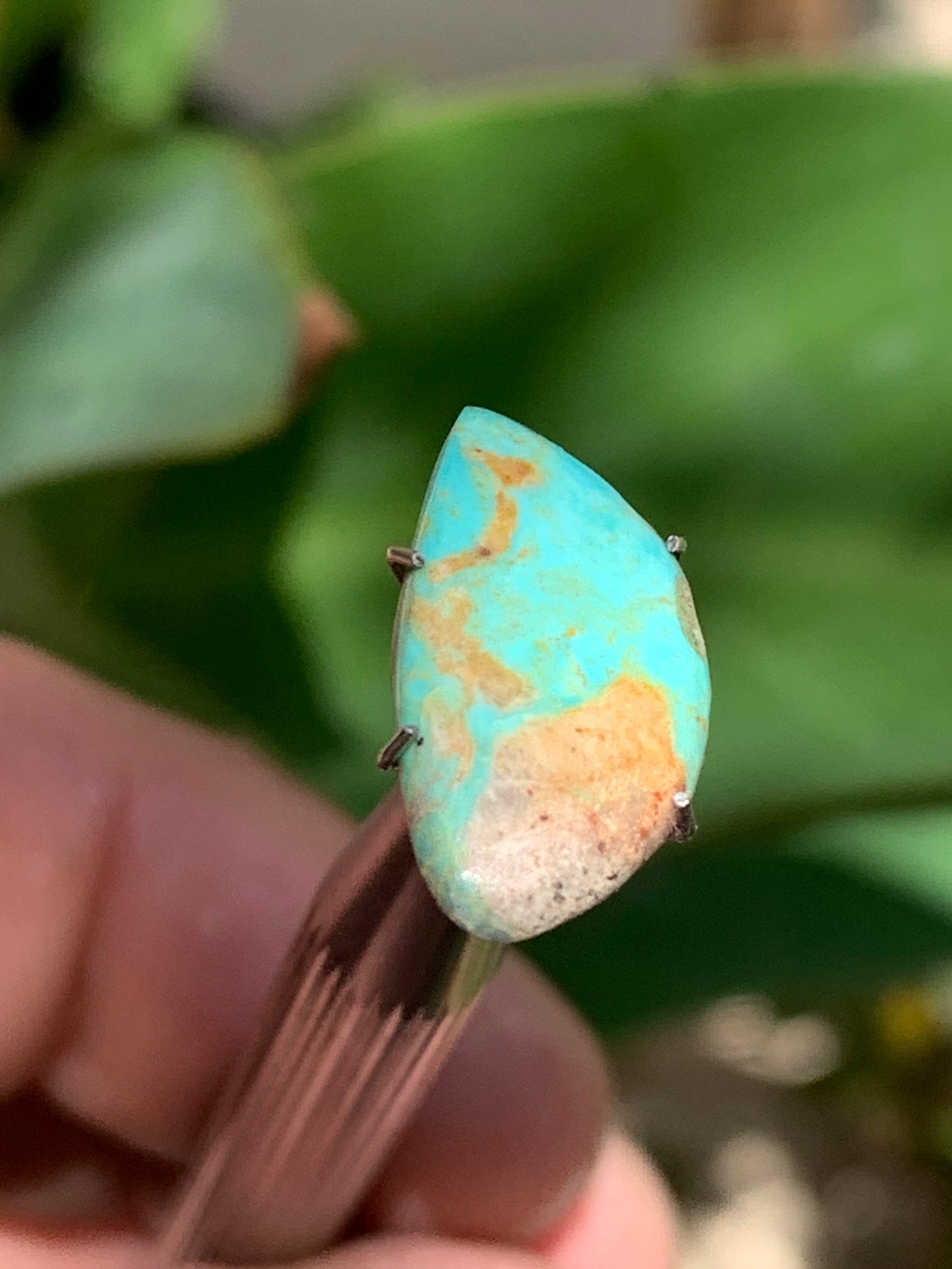 Turquoise, cabochon de 17mm x10 x2 - 2 carats. Parfait en bijouterie, collection ,exposition...