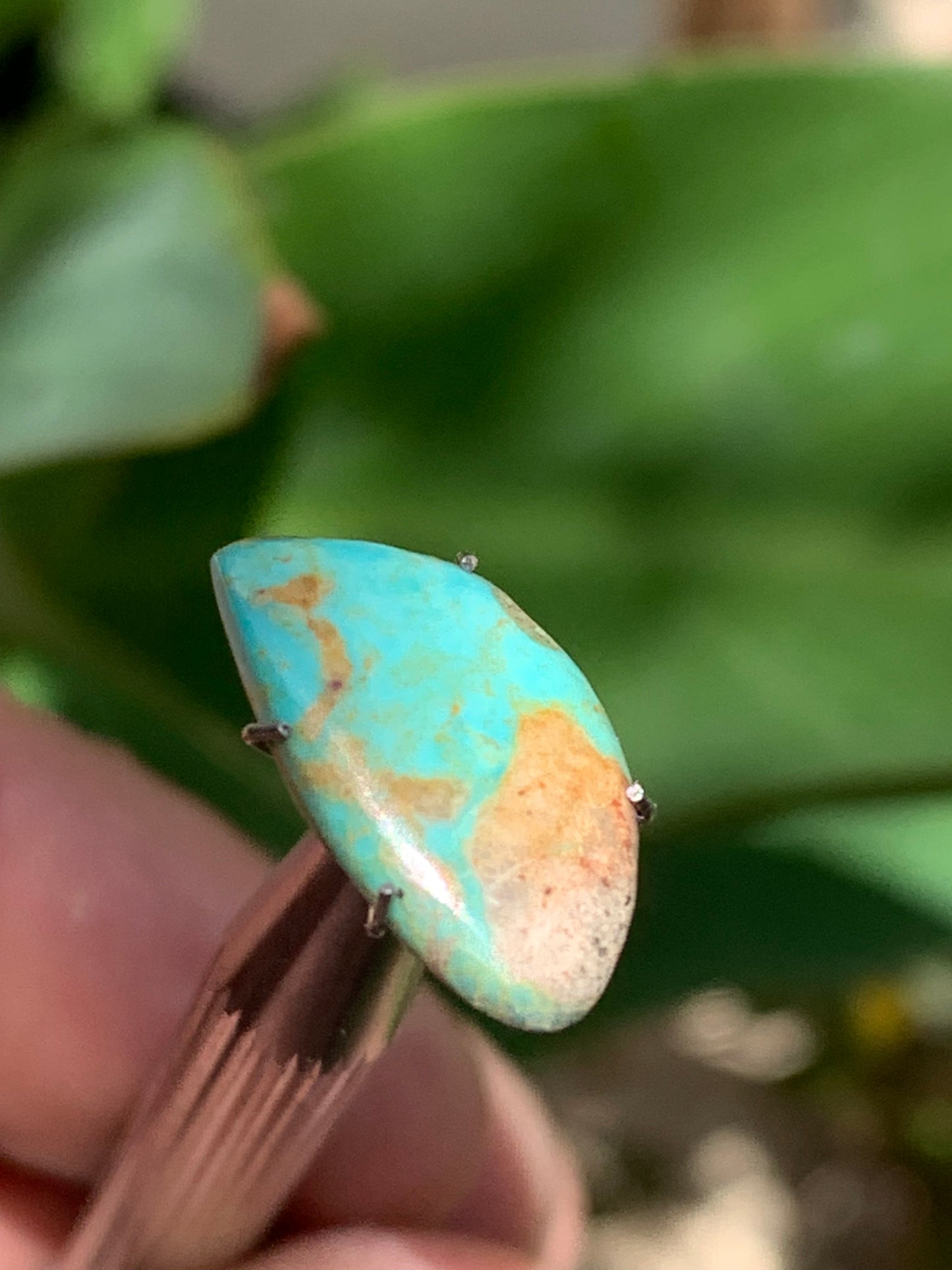 Turquoise, cabochon de 17mm x10 x2 - 2 carats. Parfait en bijouterie, collection ,exposition...