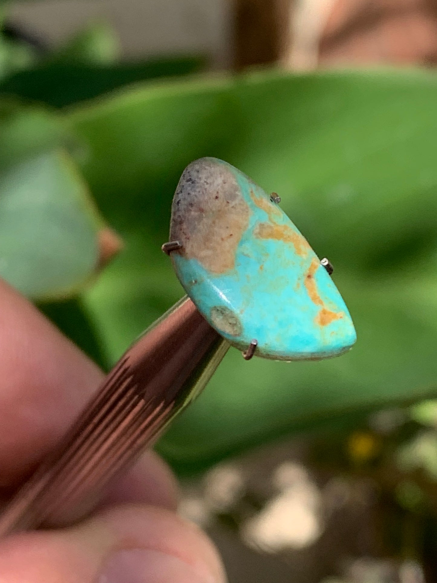 Turquoise, cabochon de 17mm x10 x2 - 2 carats. Parfait en bijouterie, collection ,exposition...