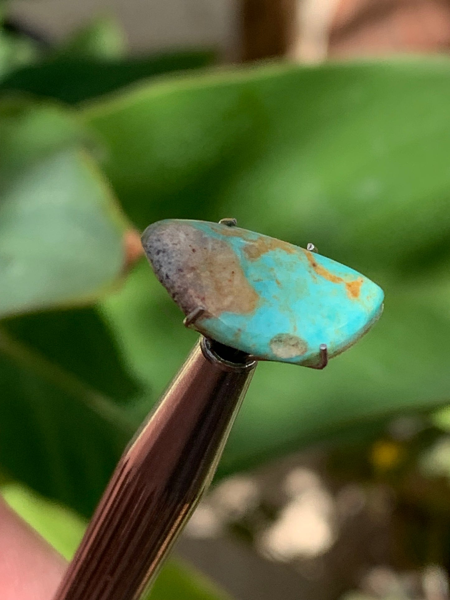 Turquoise, cabochon de 17mm x10 x2 - 2 carats. Parfait en bijouterie, collection ,exposition...