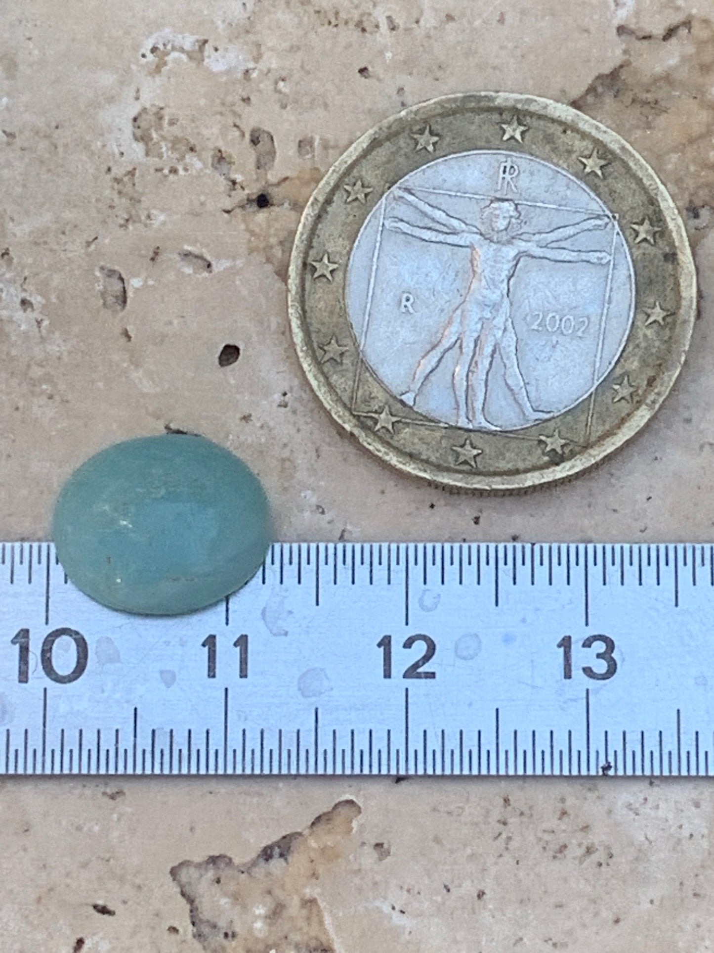 Amazonite, cabochon ancien de 12mm x10 x3 - 3,5 carats. Parfait en bijouterie, collection ,exposition...