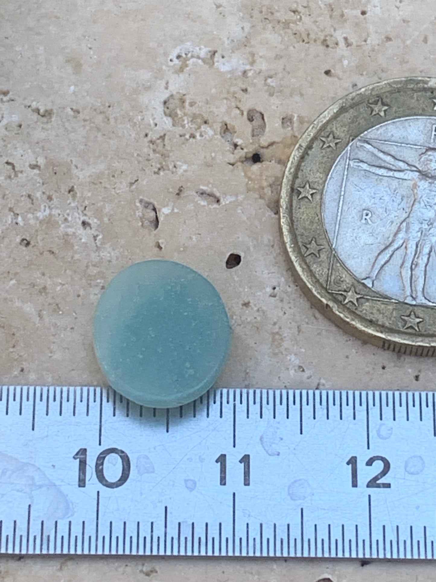 Amazonite, cabochon ancien de 12mm x10 x3 - 3,5 carats. Parfait en bijouterie, collection ,exposition...