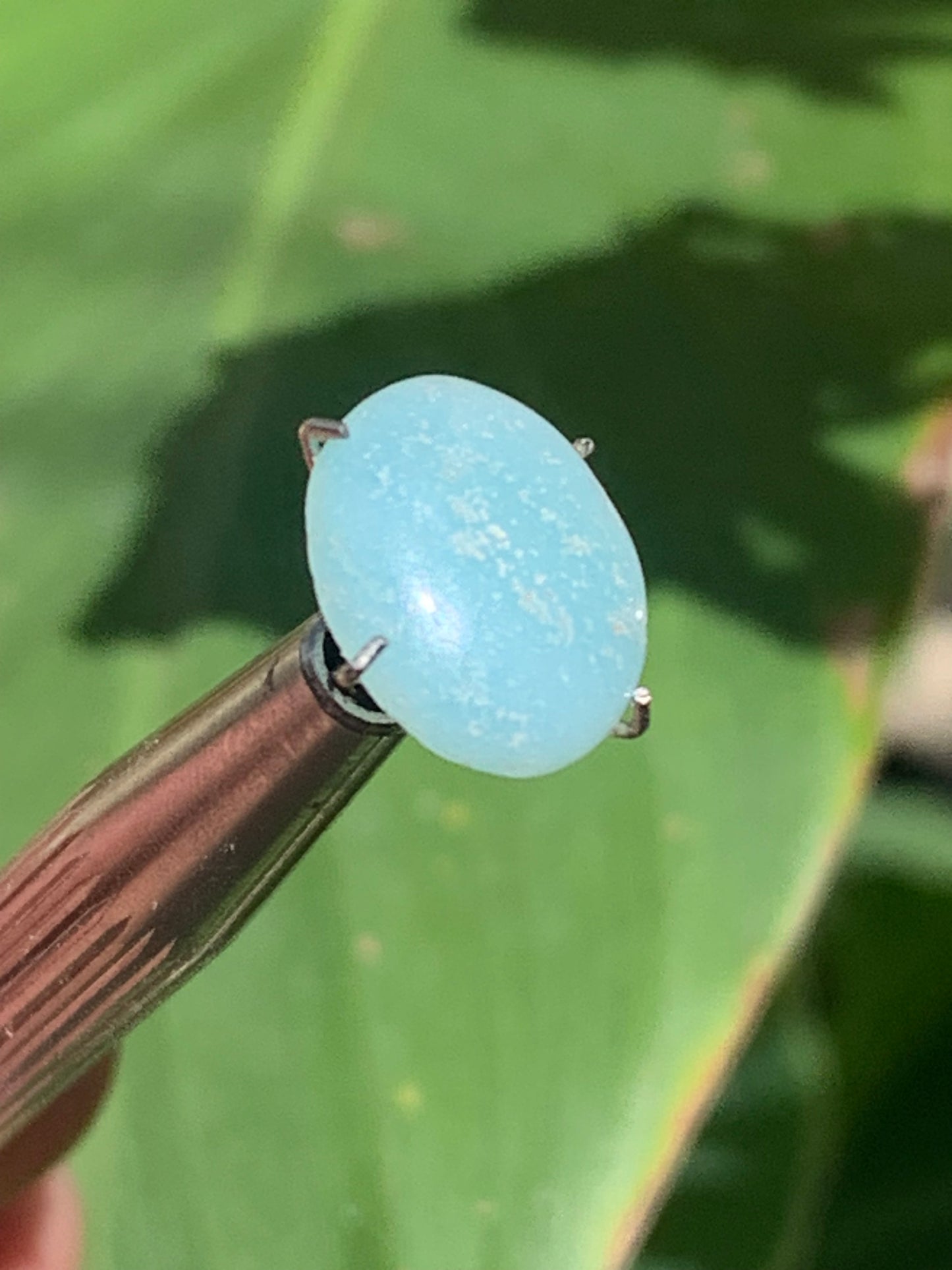 Amazonite, cabochon ancien de 12mm x10 x3 - 3,5 carats. Parfait en bijouterie, collection ,exposition...