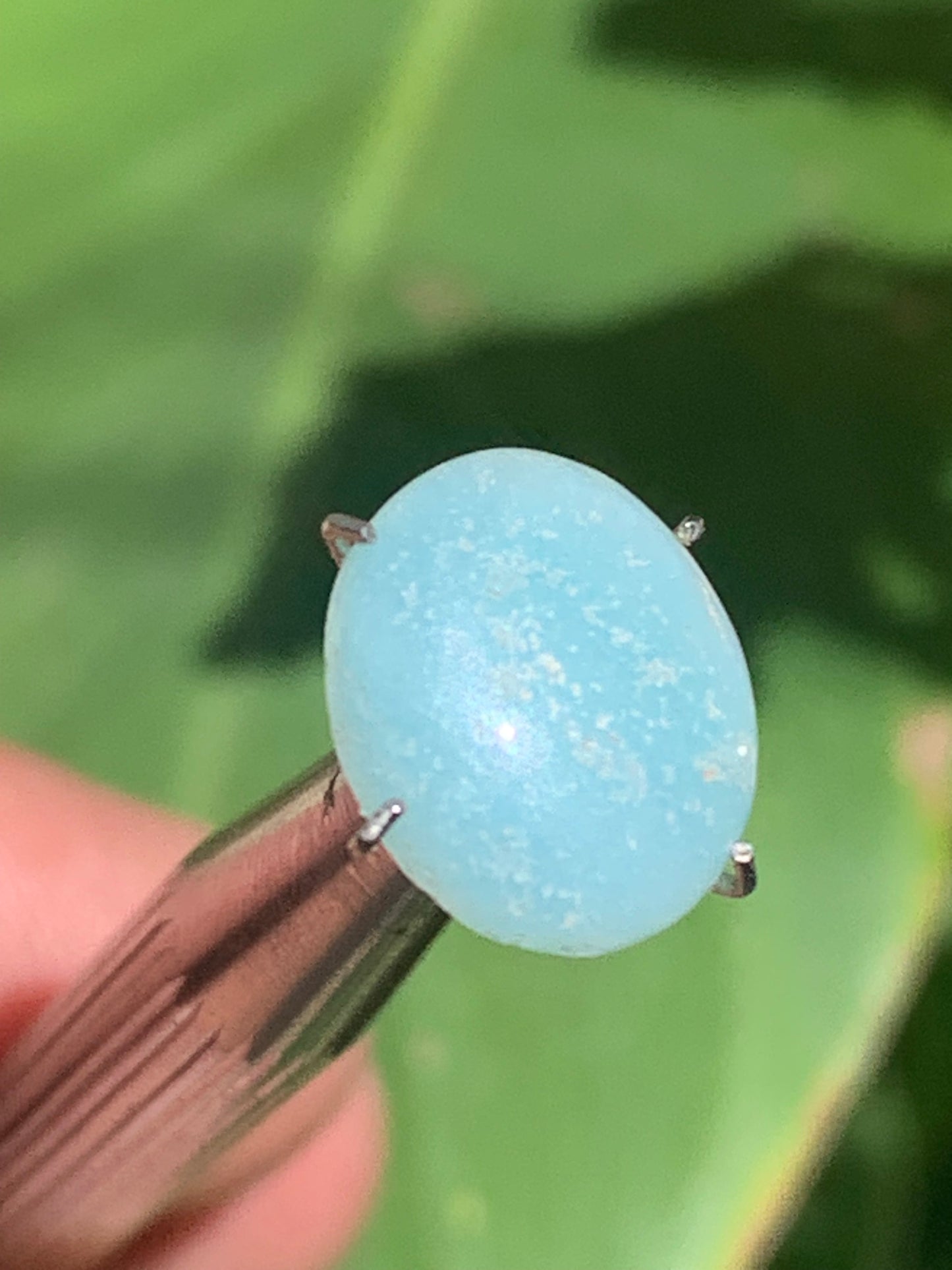 Amazonite, cabochon ancien de 12mm x10 x3 - 3,5 carats. Parfait en bijouterie, collection ,exposition...