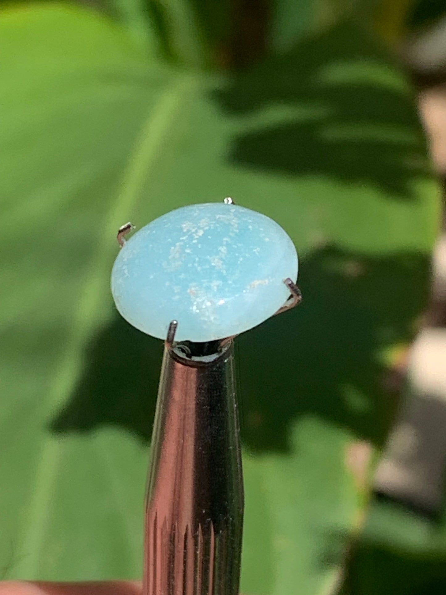 Amazonite, cabochon ancien de 12mm x10 x3 - 3,5 carats. Parfait en bijouterie, collection ,exposition...