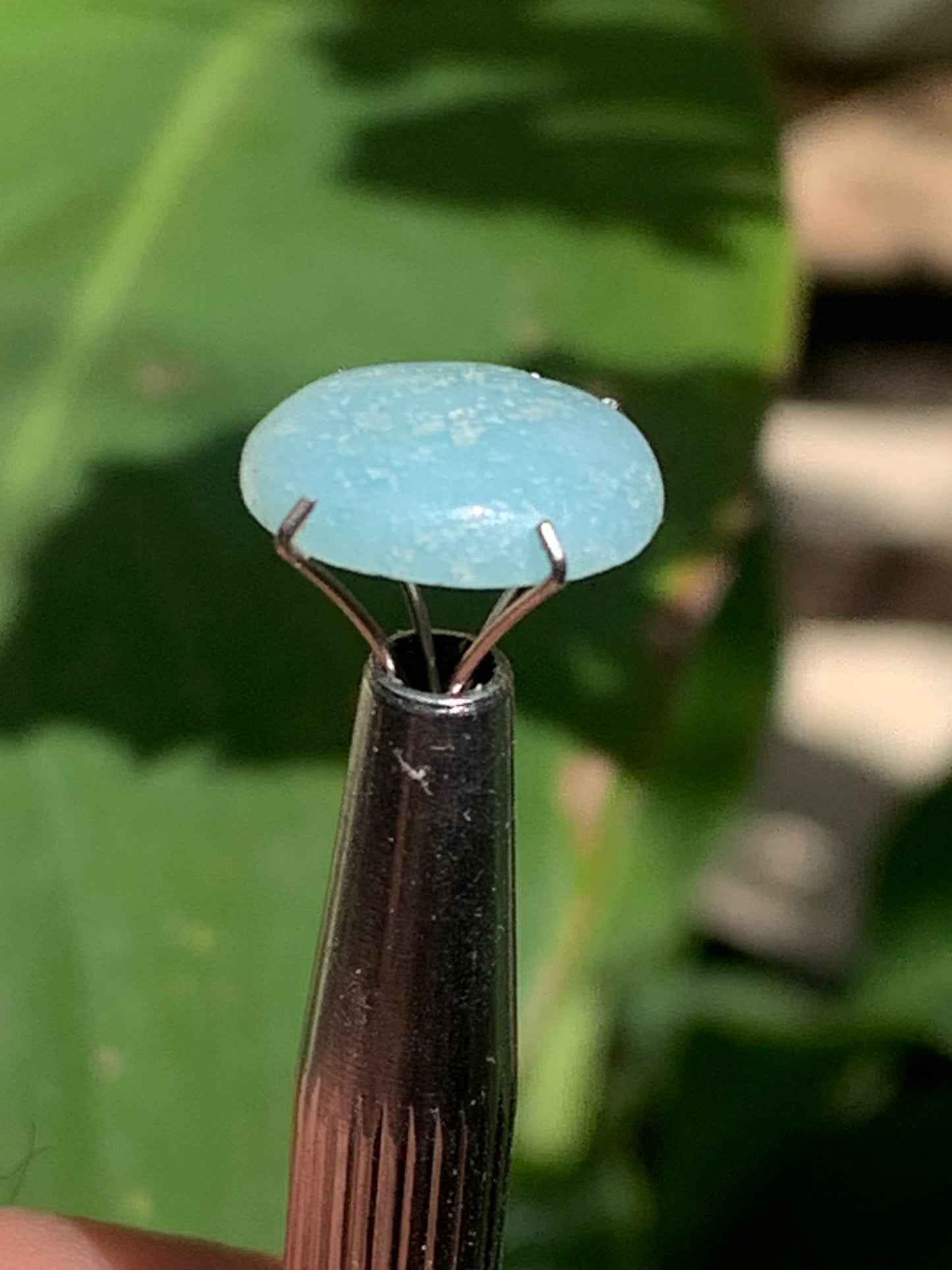 Amazonite, cabochon ancien de 12mm x10 x3 - 3,5 carats. Parfait en bijouterie, collection ,exposition...