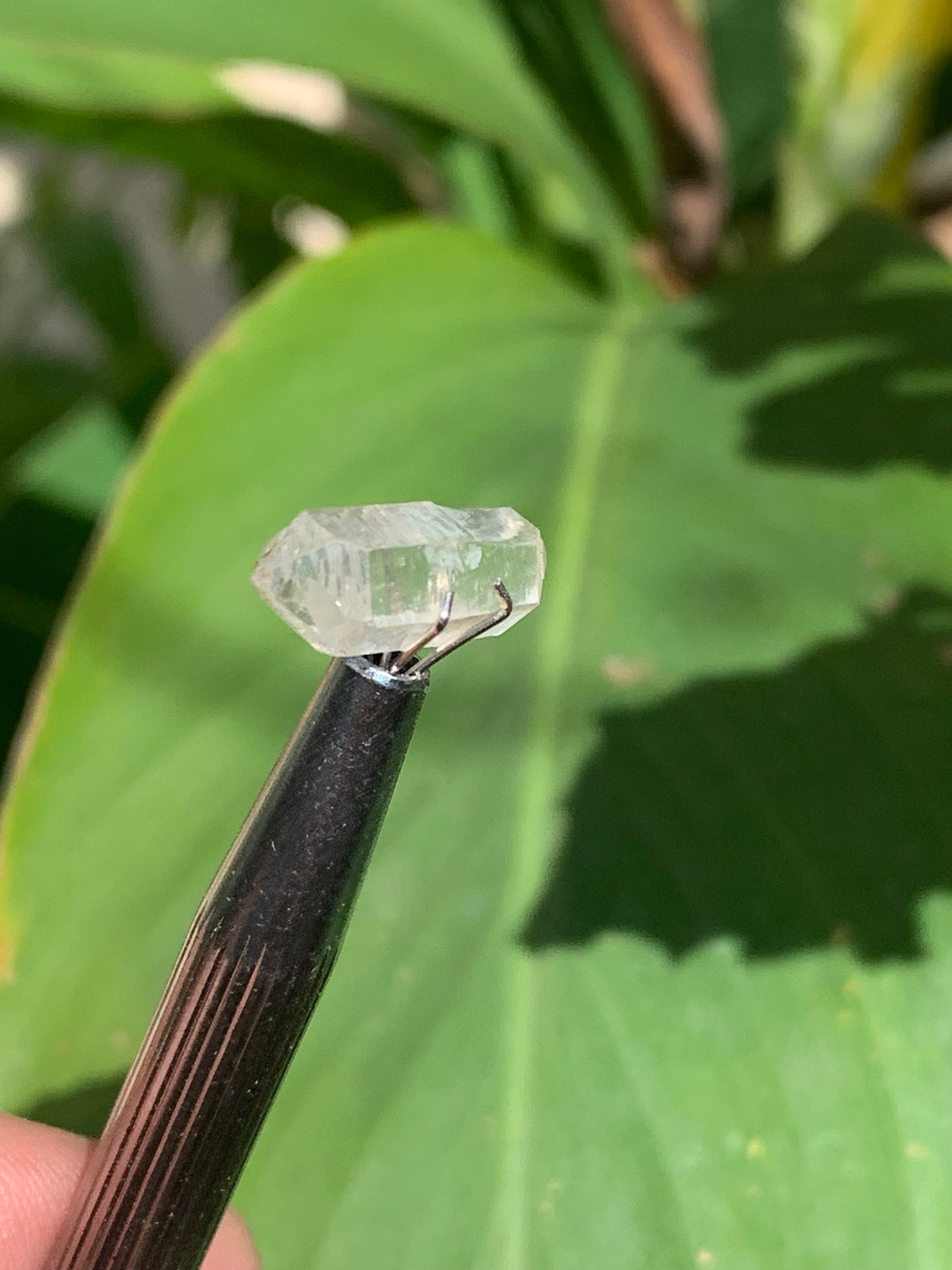 Cristal de roche bi-déterminé, pierre taillée de 19mm x7 x5 - 4,5 carats. Parfait en bijouterie, collection ,exposition...