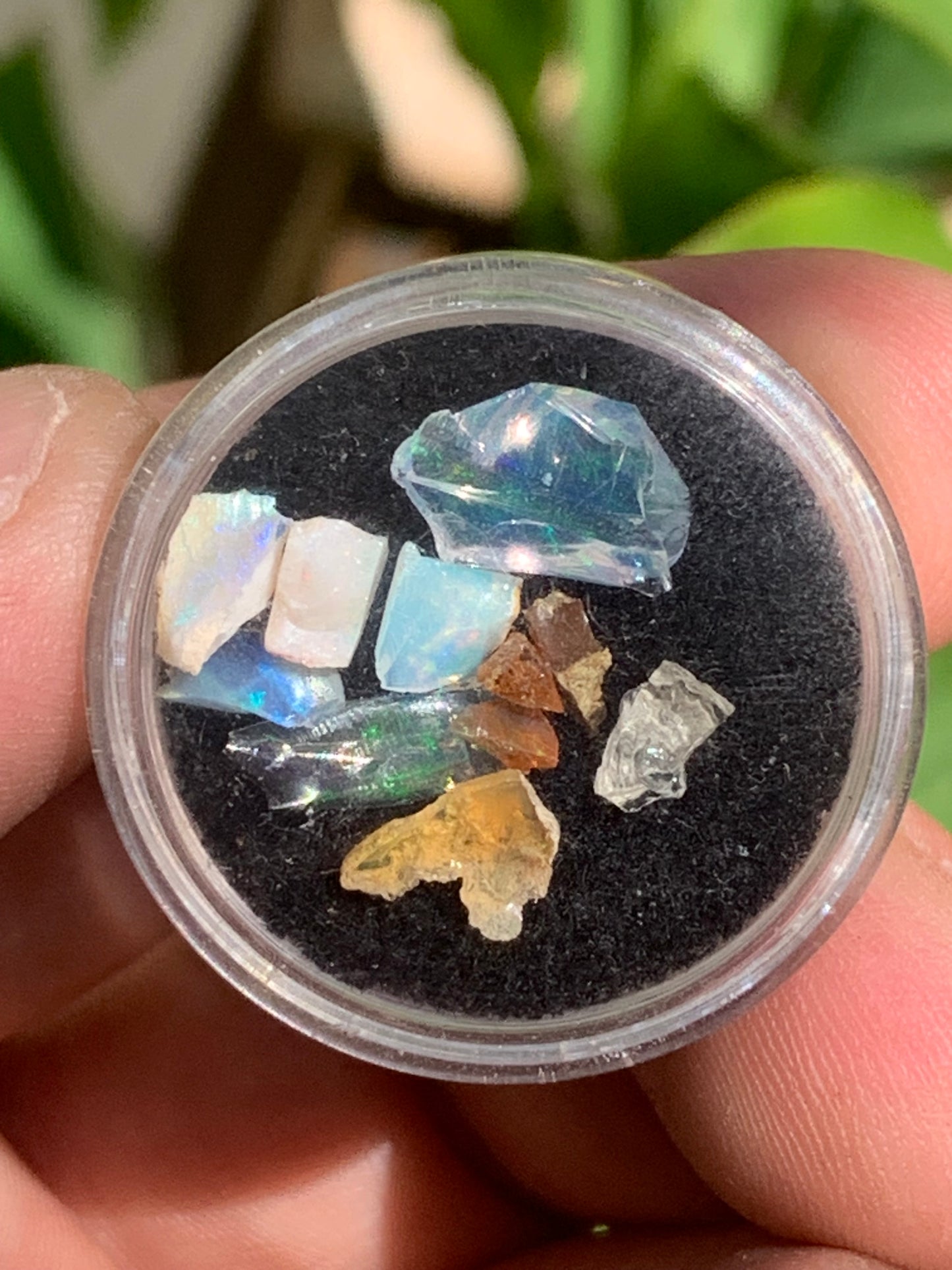 Opale Welo d'Ethiopie, lot de 10 pièces de 5mm x4 x2 environ - 0,8 gramme. Parfait en bijouterie, collection ,exposition...