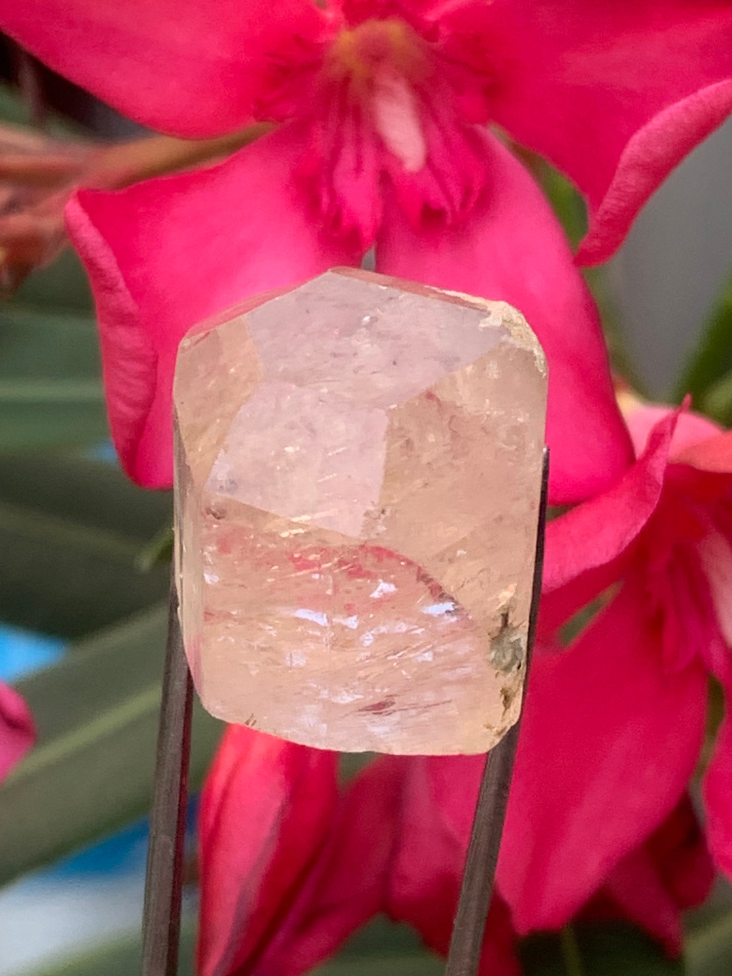 Imperial Topaz, superb natural crystal measuring 21mm x 18mm x 12mm - 11 grams/ 55 carats. Beautiful collector's item, unique and quite rare on the market!