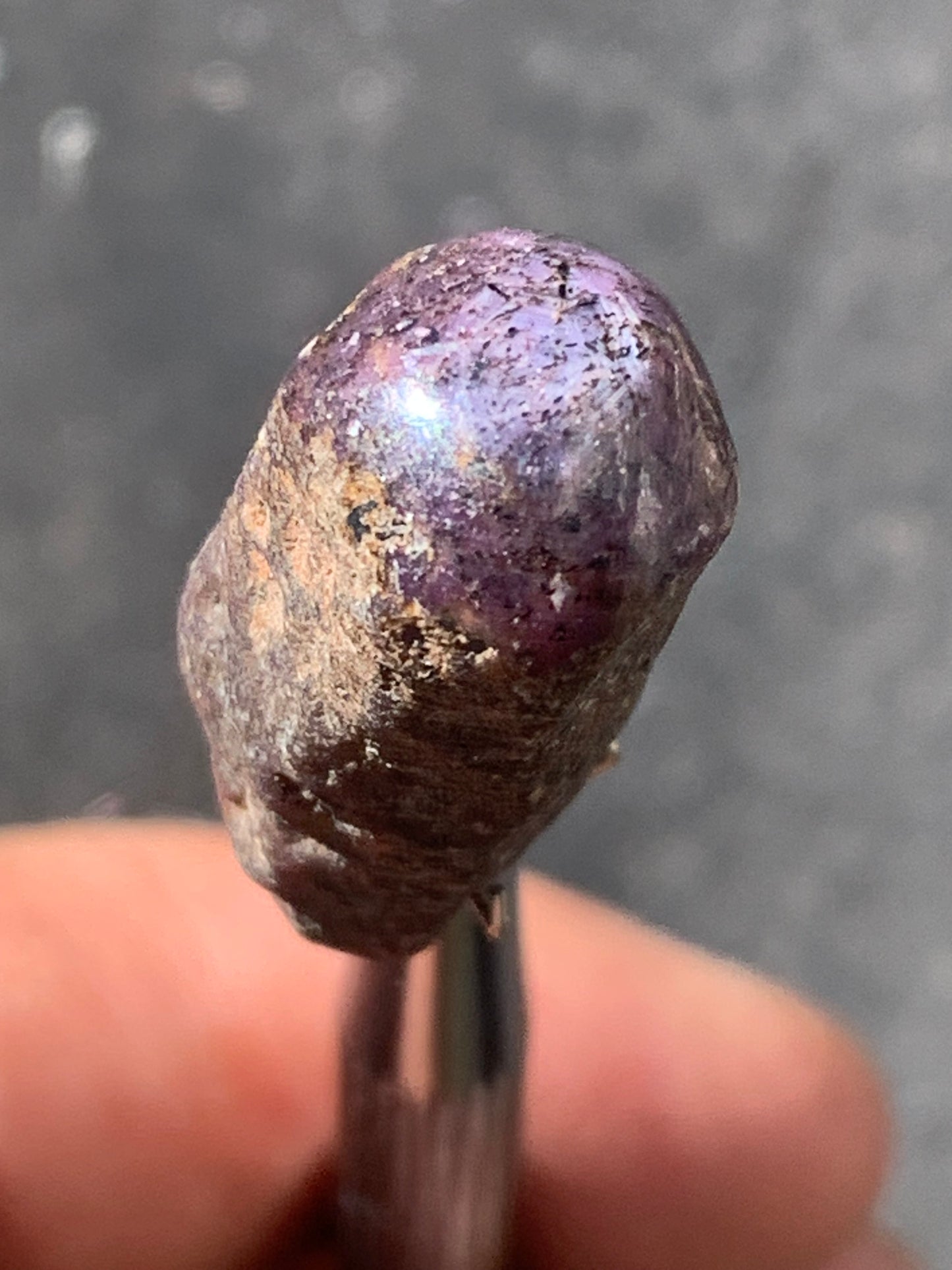 Rubis étoilé semi poli, de 29mm x12 x12 - 11 grammes. Parfait en bijouterie, collection ,exposition...