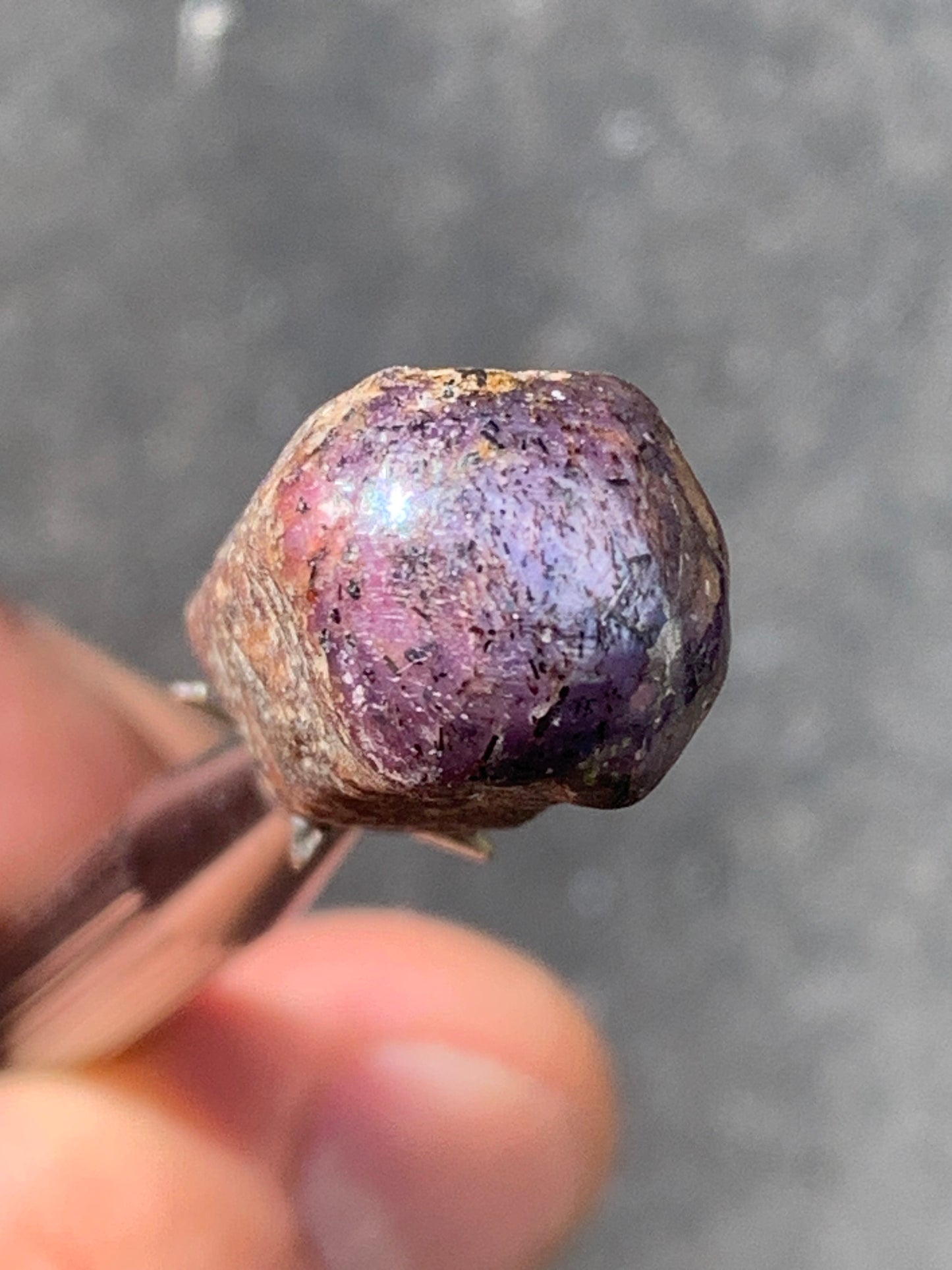Rubis étoilé semi poli, de 29mm x12 x12 - 11 grammes. Parfait en bijouterie, collection ,exposition...