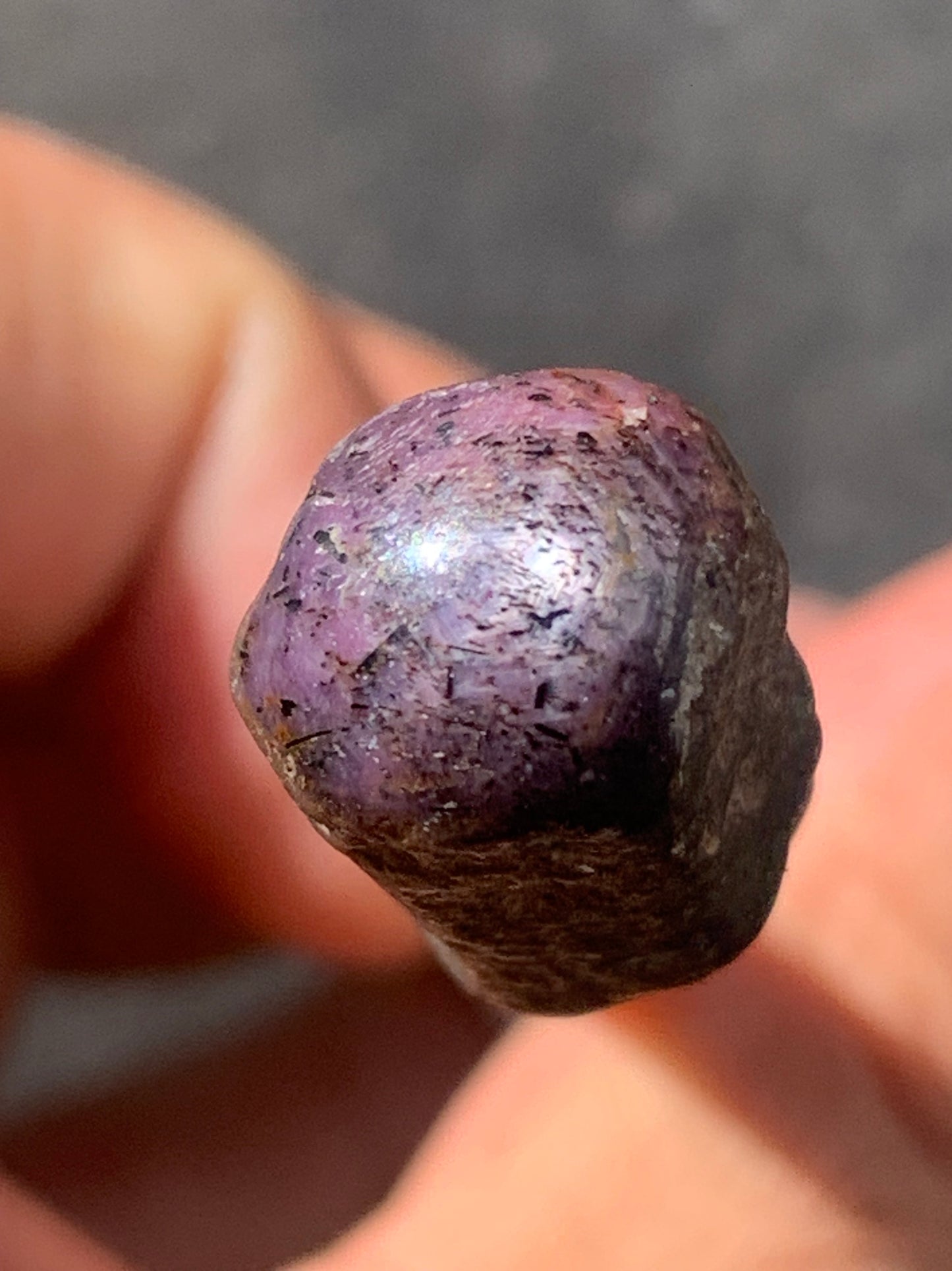 Rubis étoilé semi poli, de 29mm x12 x12 - 11 grammes. Parfait en bijouterie, collection ,exposition...
