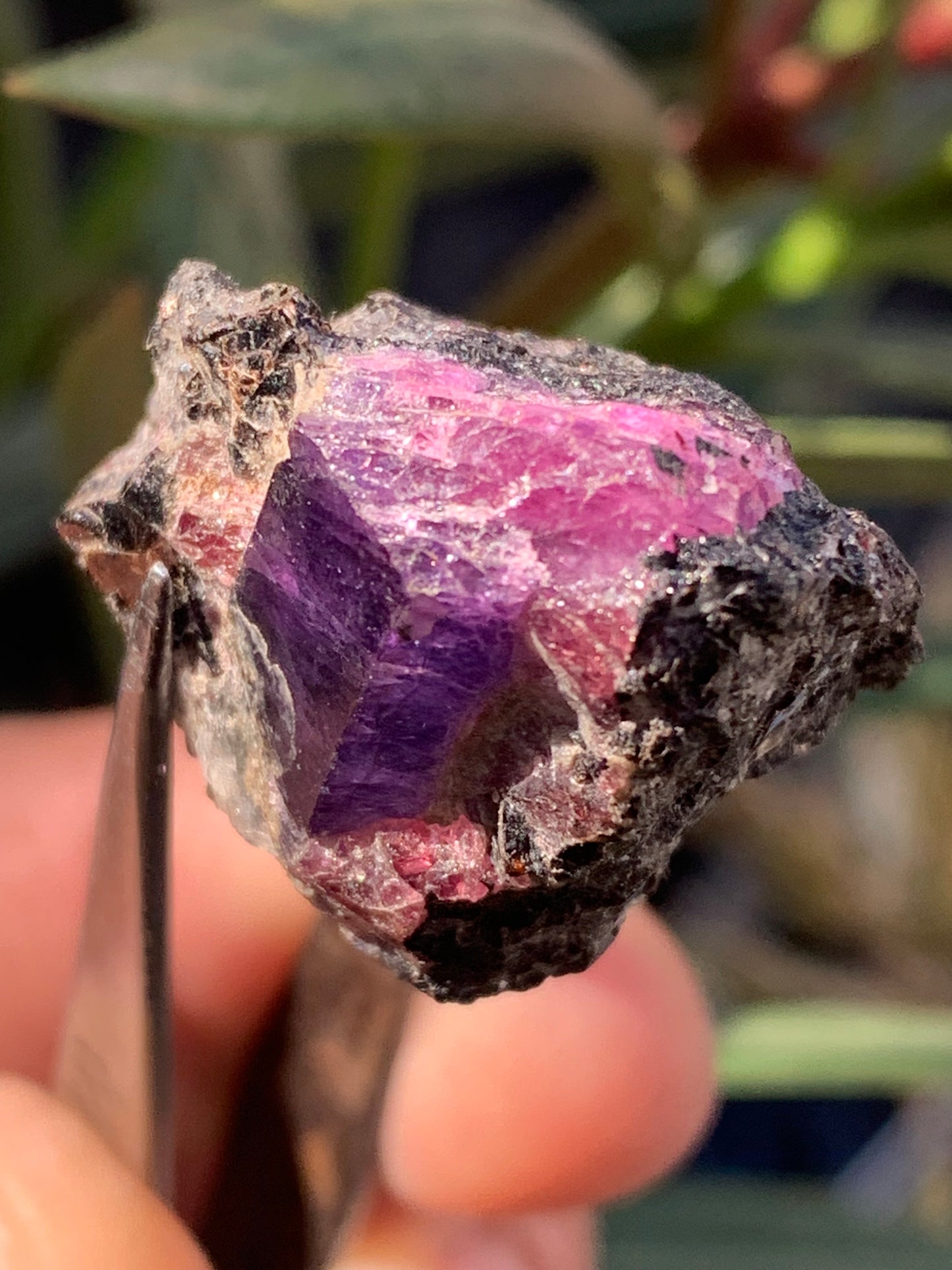 Rubis sur gangue de Zoisite, 27mm x23 x 20 - 17,1 grammes. Parfait en collection, exposition, lapidage...