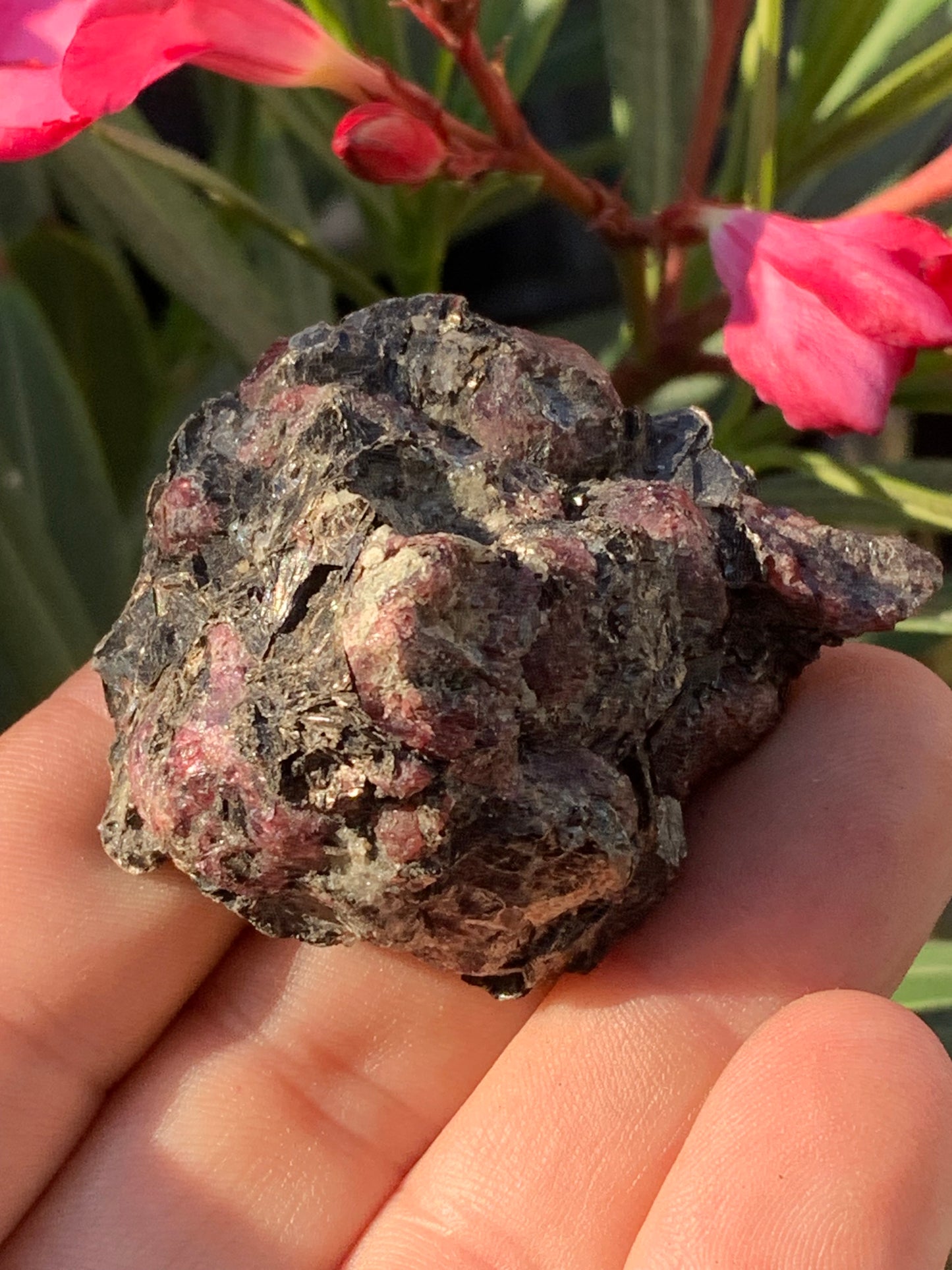 Rubis sur gangue de Zoisite, 58mm x46 x 29 - 65 grammes. Parfait en collection, exposition, lapidage...