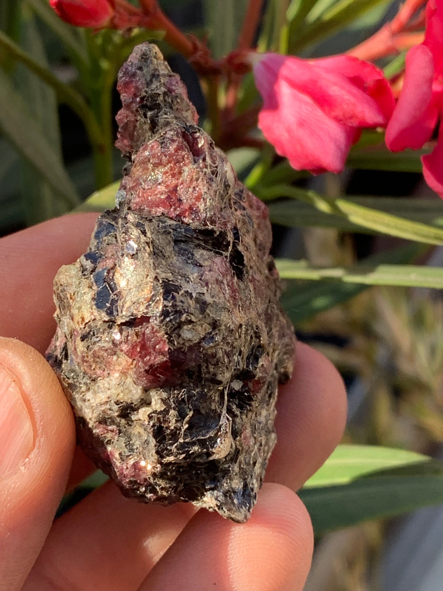 Rubis sur gangue de Zoisite, 58mm x46 x 29 - 65 grammes. Parfait en collection, exposition, lapidage...