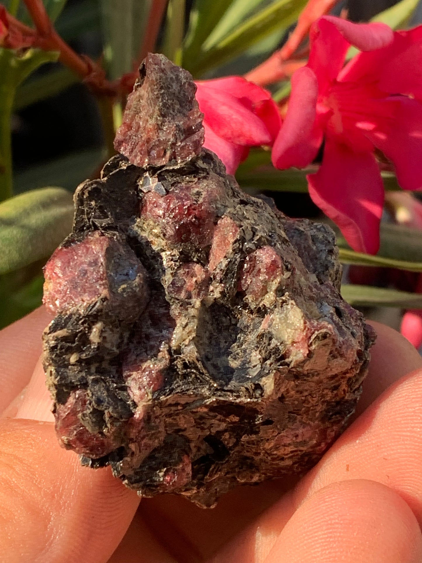 Rubis sur gangue de Zoisite, 58mm x46 x 29 - 65 grammes. Parfait en collection, exposition, lapidage...