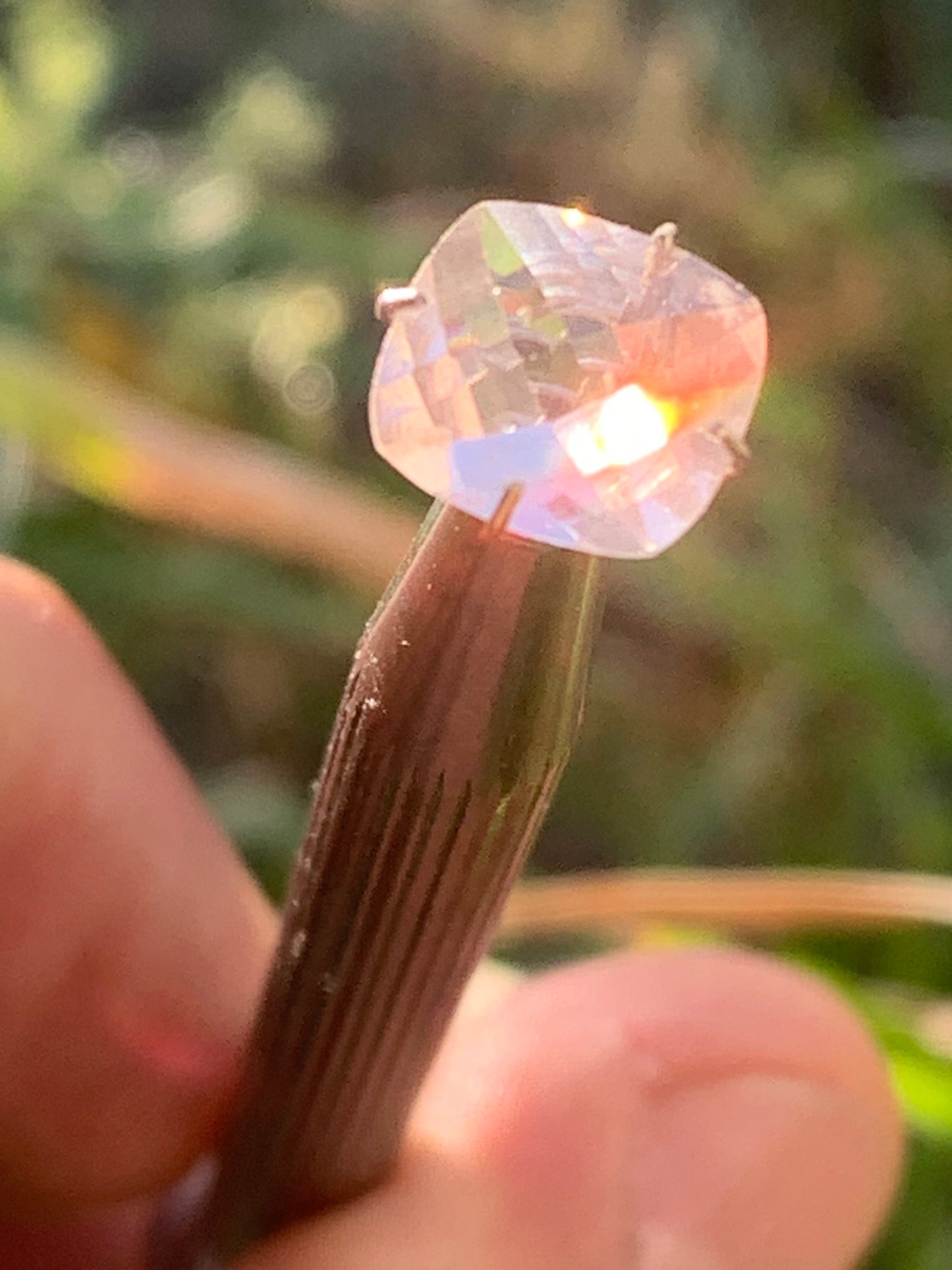 Morganite, pierre taillée de 10mm x10 x5 - 2,5 carats. Parfait en bijouterie, collection ,exposition...