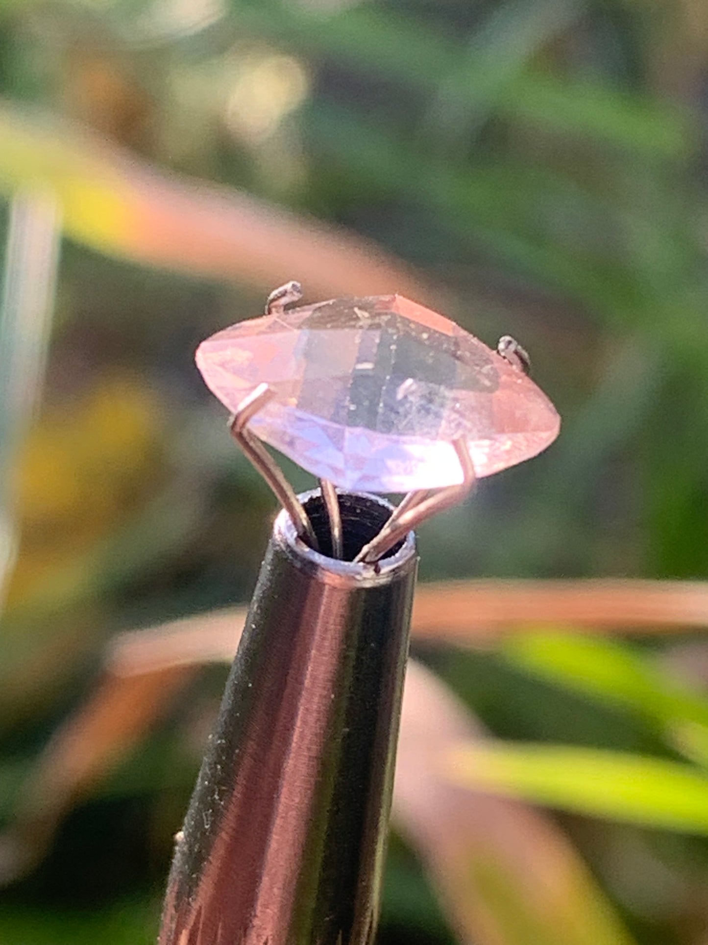 Morganite, pierre taillée de 10mm x10 x5 - 2,5 carats. Parfait en bijouterie, collection ,exposition...