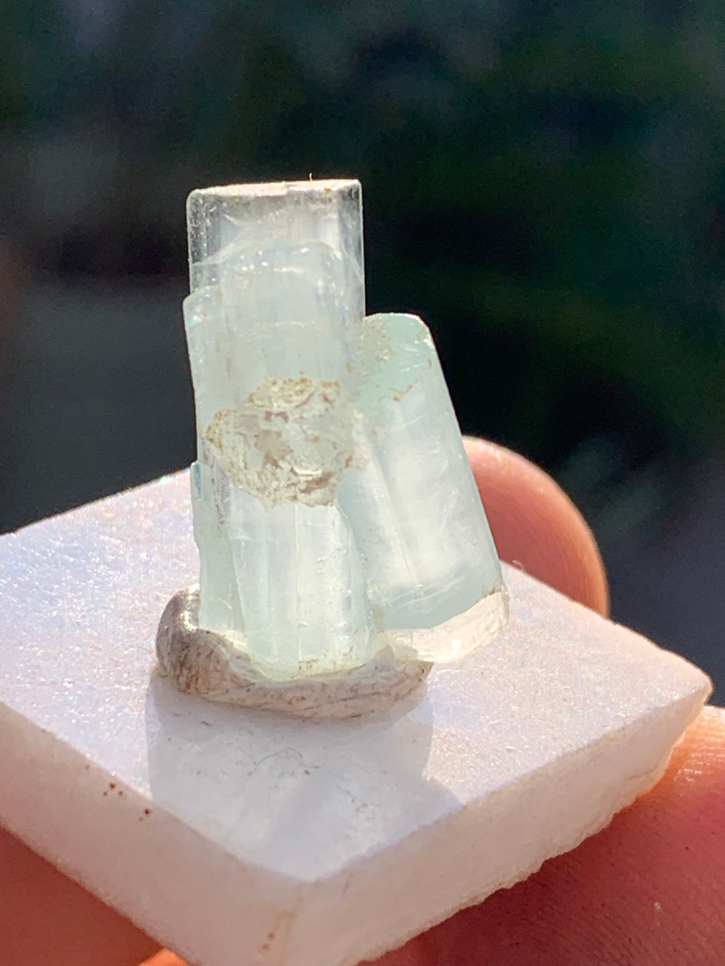 Aigue-marine, macle de cristaux naturels de 21mm x14 x11 - 17,5 grammes. Parfait en bijouterie, collection ,exposition...