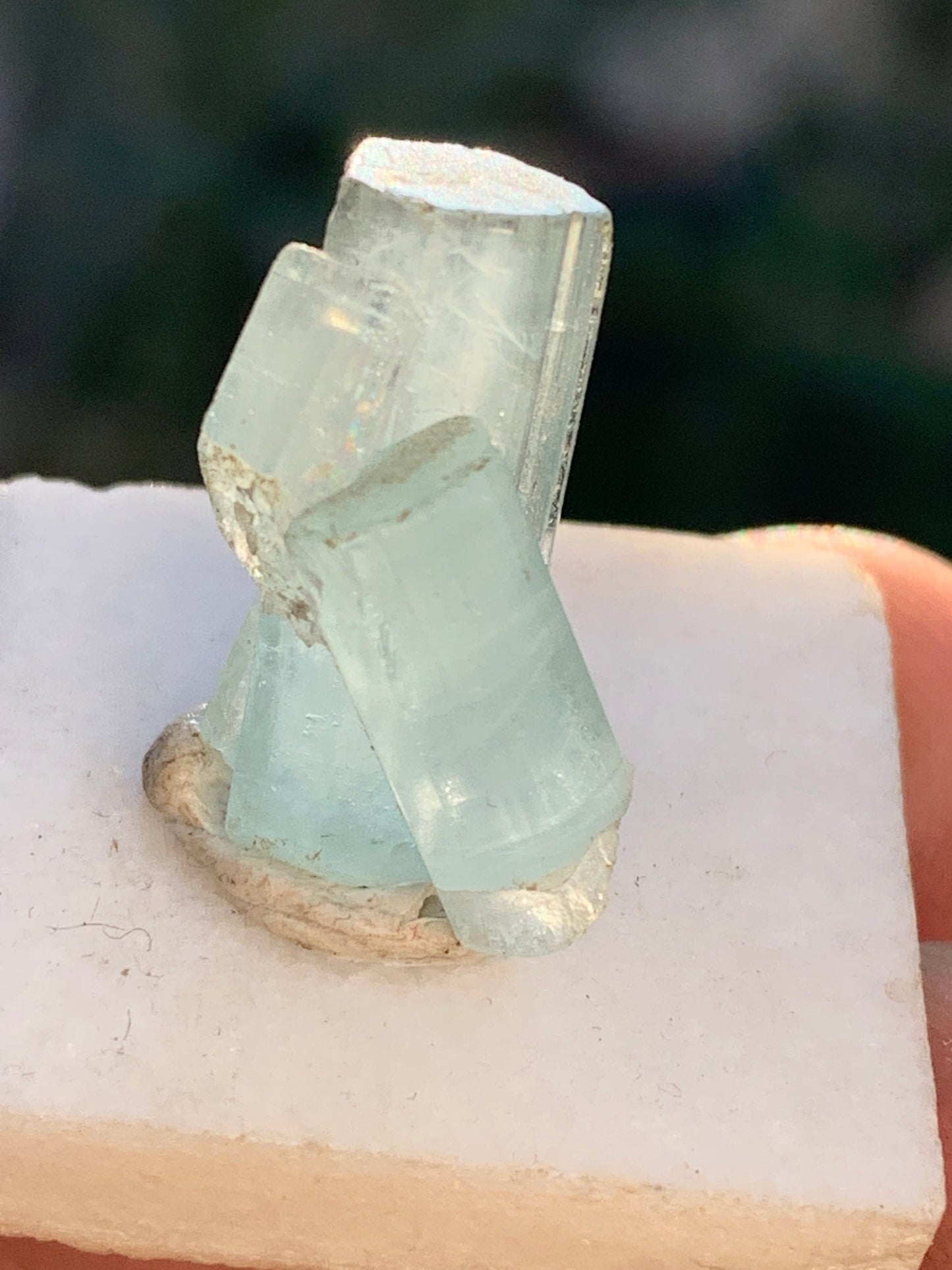Aigue-marine, macle de cristaux naturels de 21mm x14 x11 - 17,5 grammes. Parfait en bijouterie, collection ,exposition...