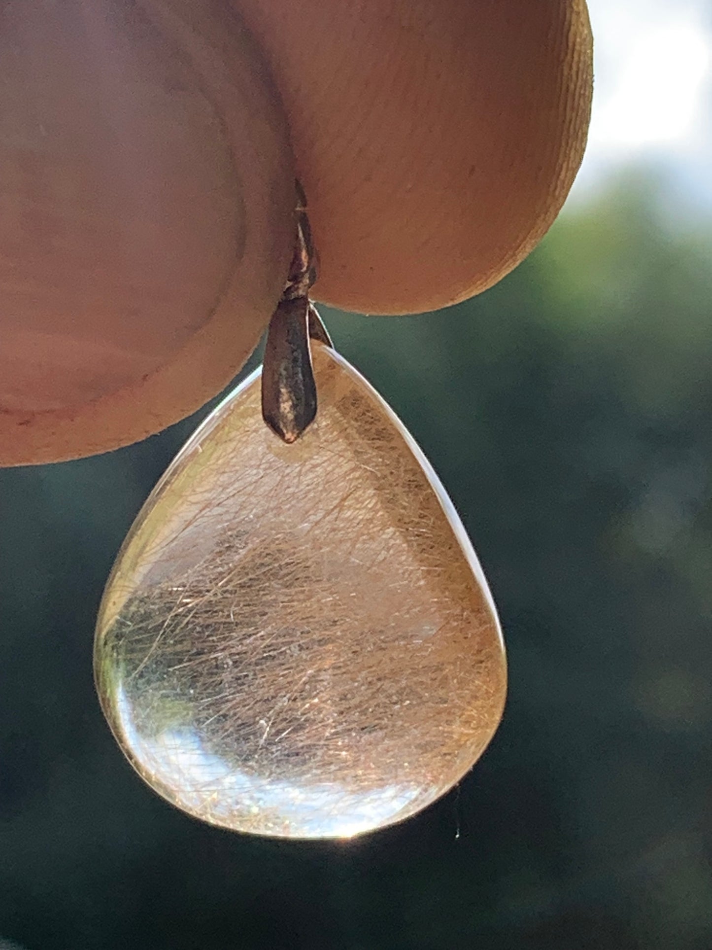 Rock crystal/golden rutile quartz 25mm x15 x7 - 3.9 gr., Perfect for jewelry, collection, exhibition...
