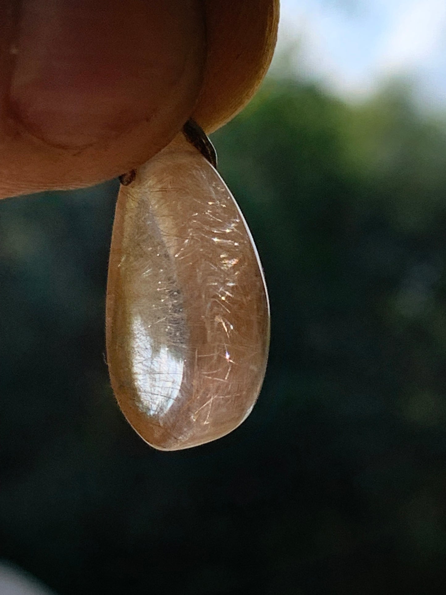 Rock crystal/golden rutile quartz 25mm x15 x7 - 3.9 gr., Perfect for jewelry, collection, exhibition...